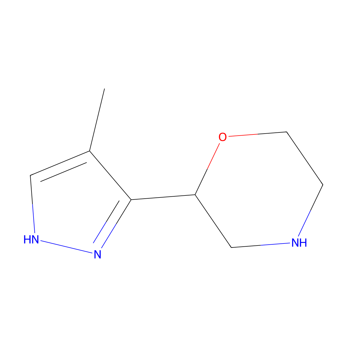 2-(4-Methyl-1H-pyrazol-3-YL)morpholine molecular structure, CAS 2108723-96-0