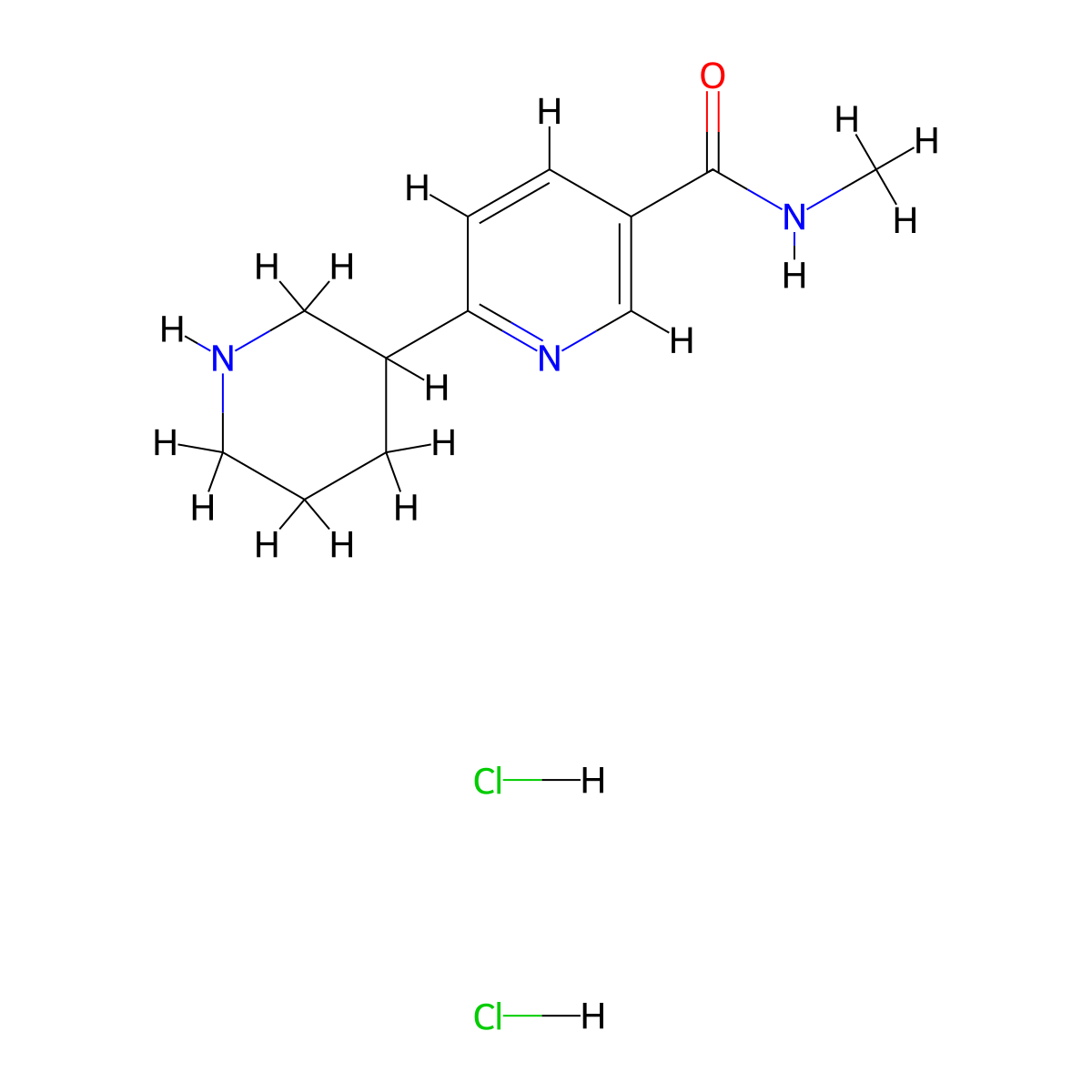 N-Methyl-6-piperidin-3-ylnicotinamide dihydrochloride molecular structure, CAS 2108724-24-7