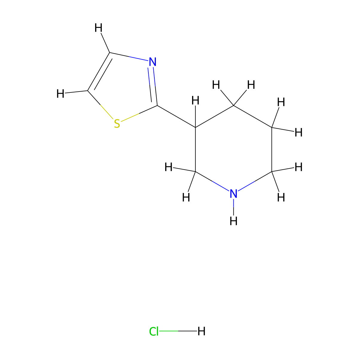 2-Piperidin-3-yl-1,3-thiazole;hydrochloride molecular structure, CAS 2108724-73-6