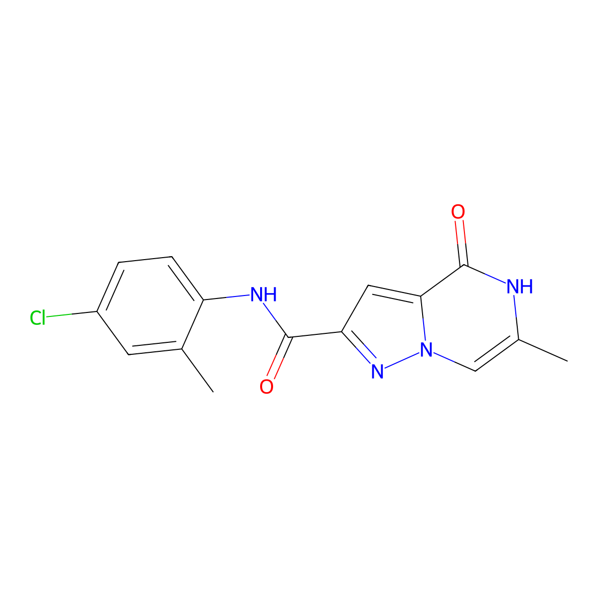 N-(4-chloro-2-methylphenyl)-6-methyl-4-oxo-4,5-dihydropyrazolo[1,5-a]pyrazine-2-carboxamide molecular structure, CAS 2108725-07-9
