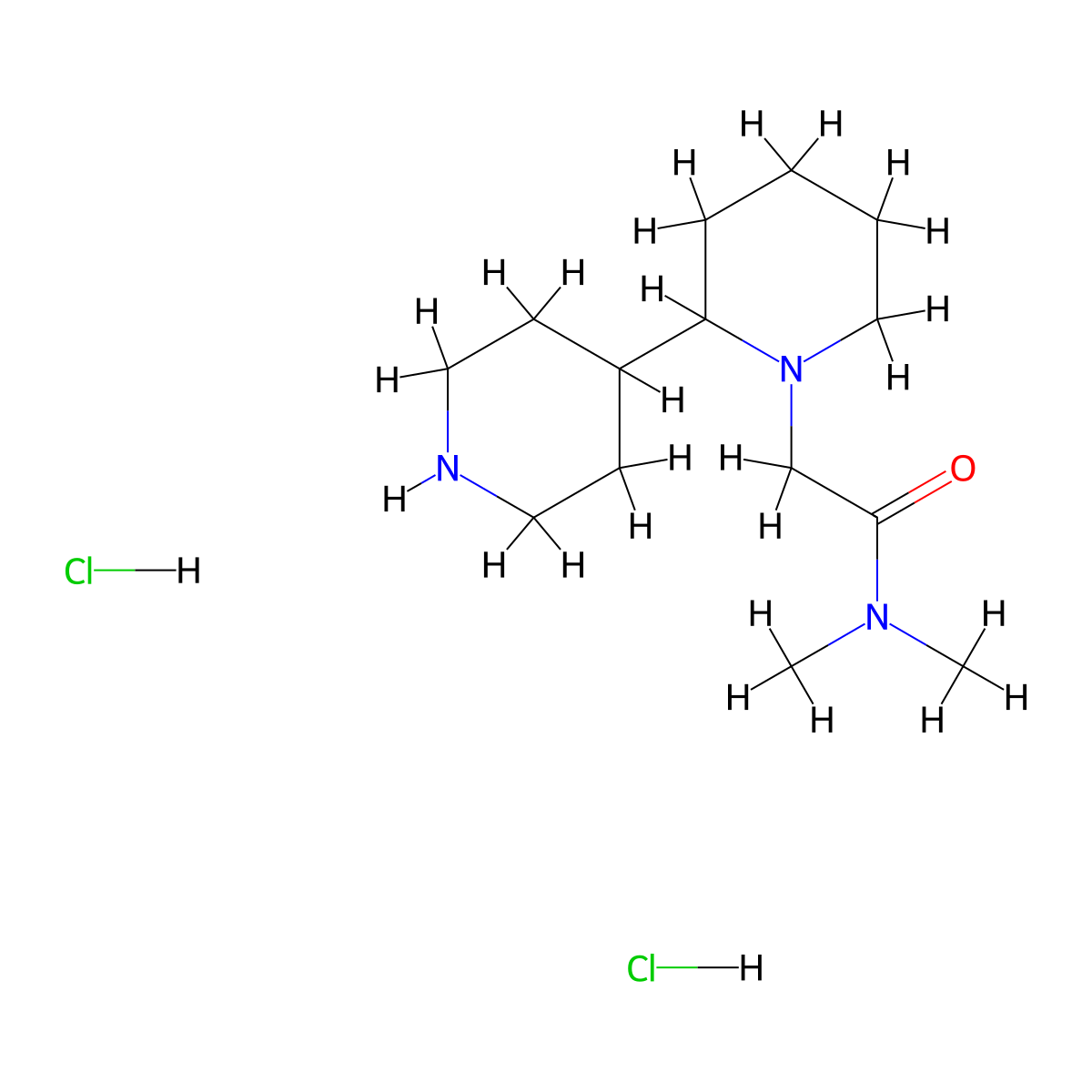 2-(2,4'-Bipiperidin-1-yl)-N,N-dimethylacetamide dihydrochloride molecular structure, CAS 2108725-65-9