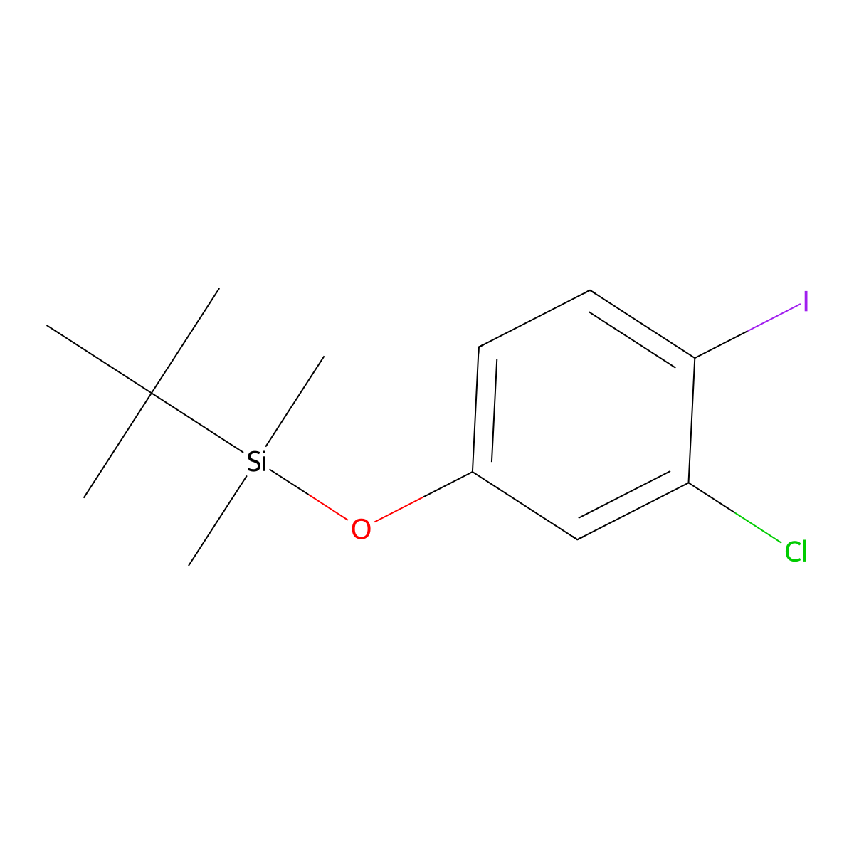 Tert-butyl(3-chloro-4-iodophenoxy)dimethylsilane molecular structure, CAS 2108727-85-9