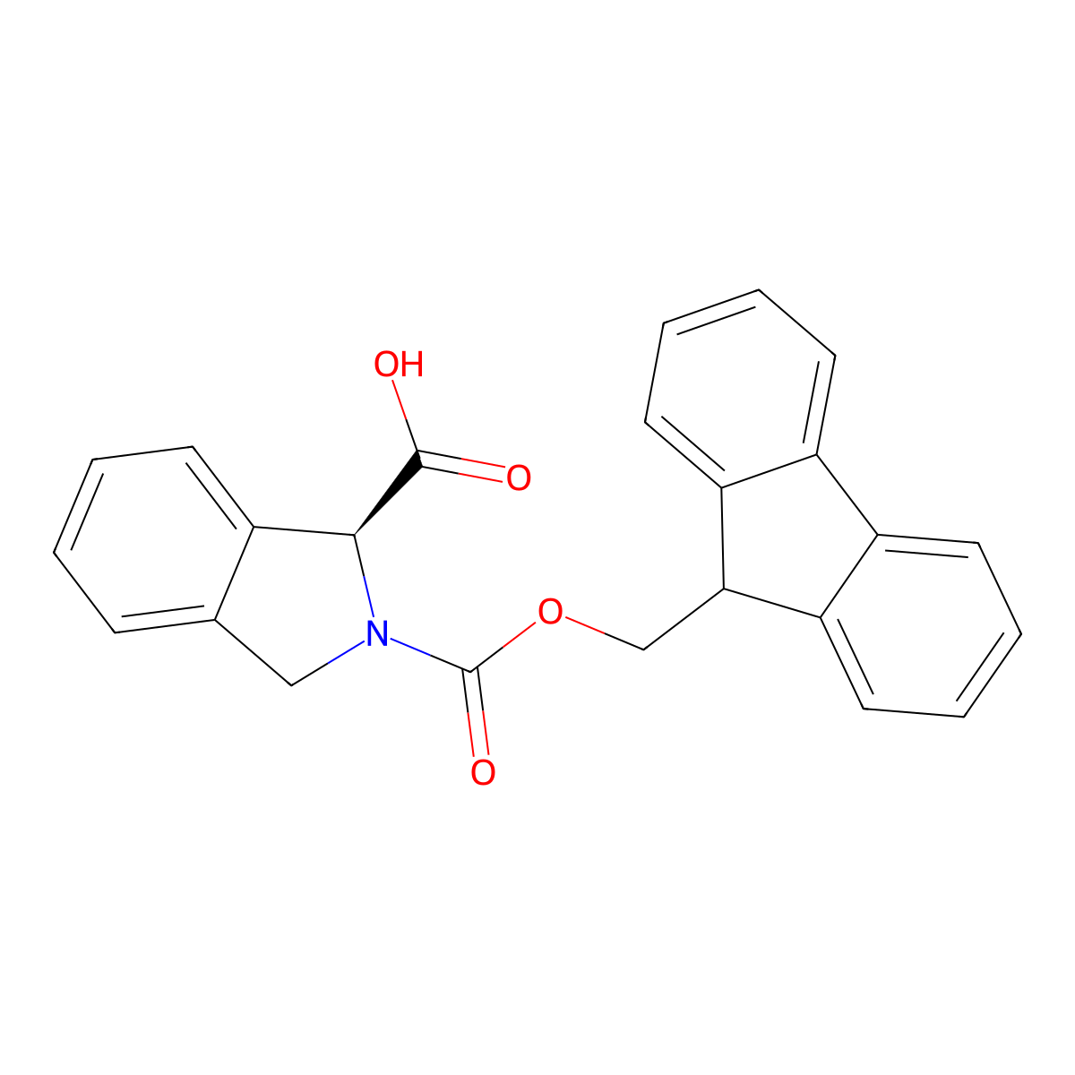(S)-2-(((9H-Fluoren-9-yl)methoxy)carbonyl)isoindoline-1-carboxylic acid molecular structure, CAS 2108727-95-1