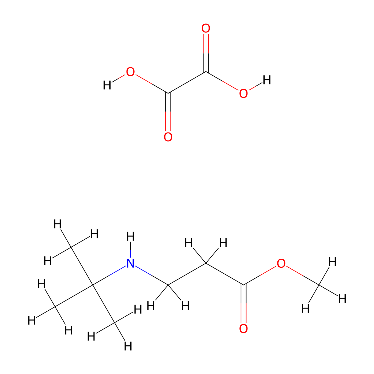 Methyl N-(tert-butyl)-beta-alaninate oxalate molecular structure, CAS 2108732-99-4