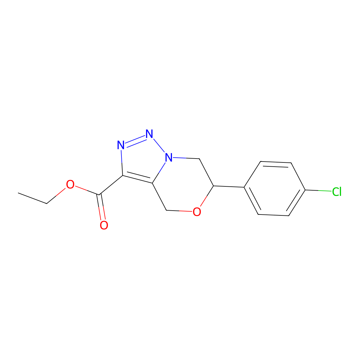 ethyl 6-(4-chlorophenyl)-4H,6H,7H-[1,2,3]triazolo[4,3-c][1,4]oxazine-3-carboxylate molecular structure, CAS 2108733-11-3