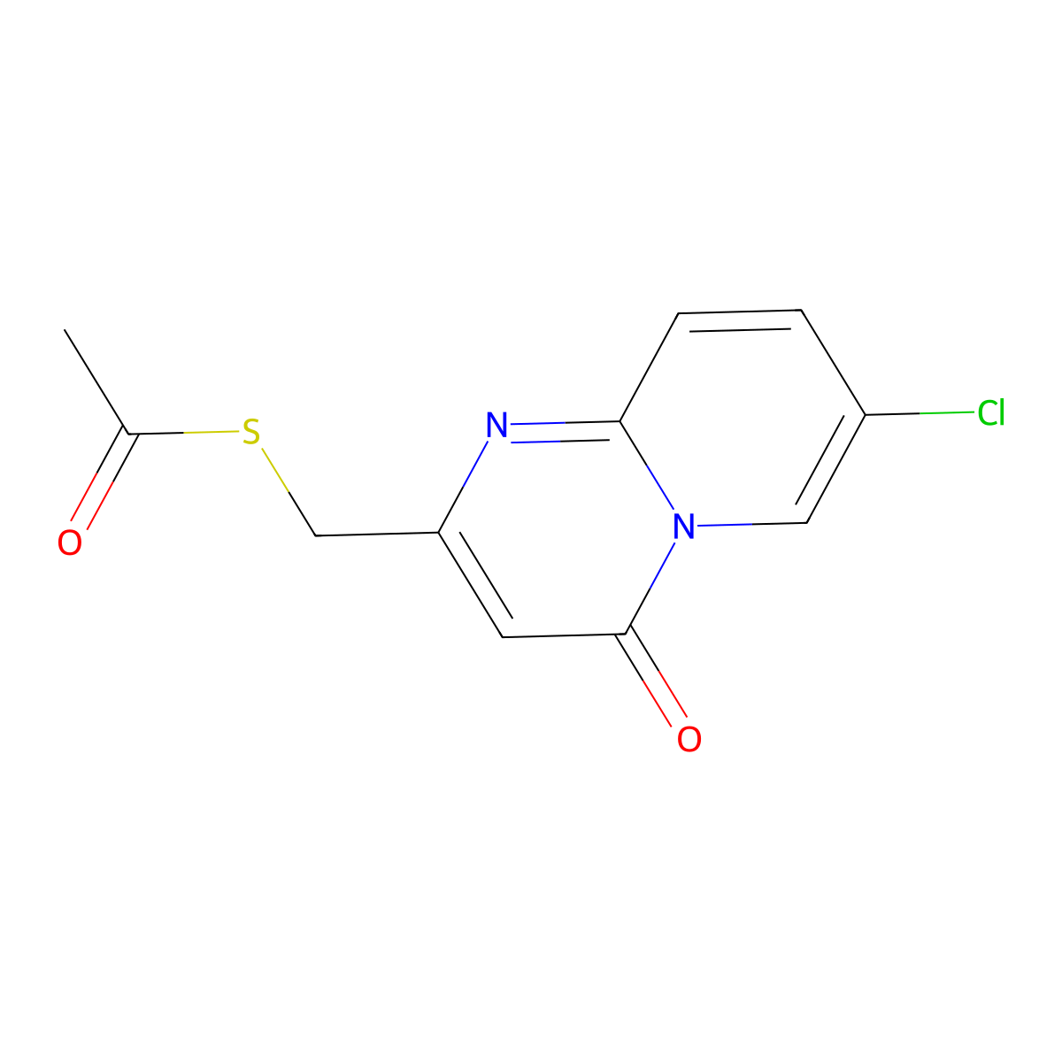 S-((7-chloro-4-oxo-4H-pyrido[1,2-a]pyrimidin-2-yl)methyl) ethanethioate molecular structure, CAS 2108750-57-6