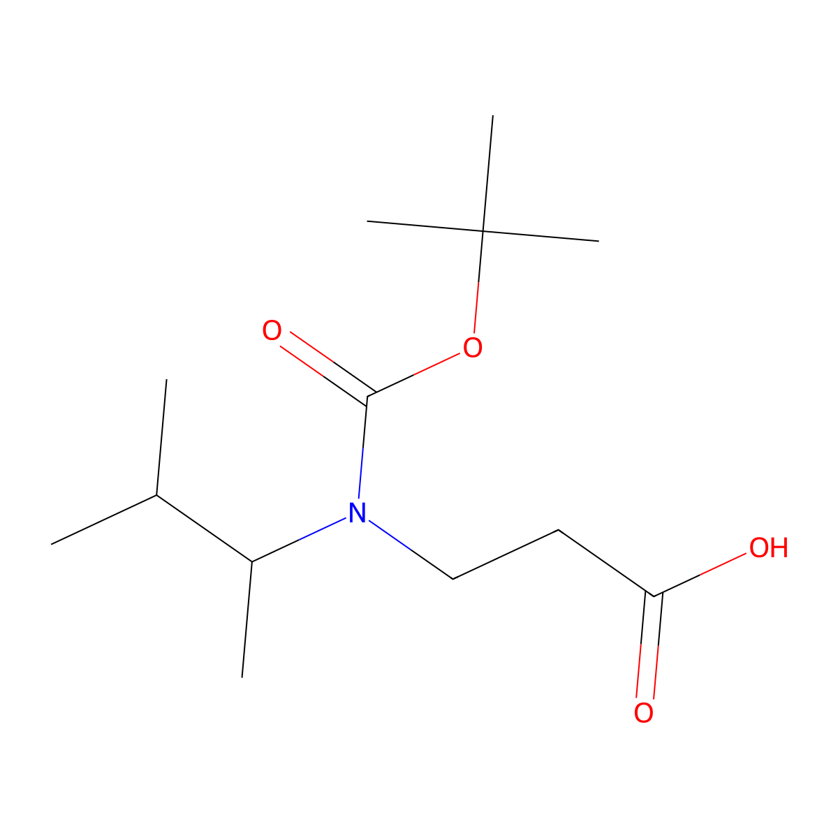 3-{[(t-Butoxy)carbonyl](3-methylbutan-2-yl)amino}propanoic acid molecular structure, CAS 2108754-04-5