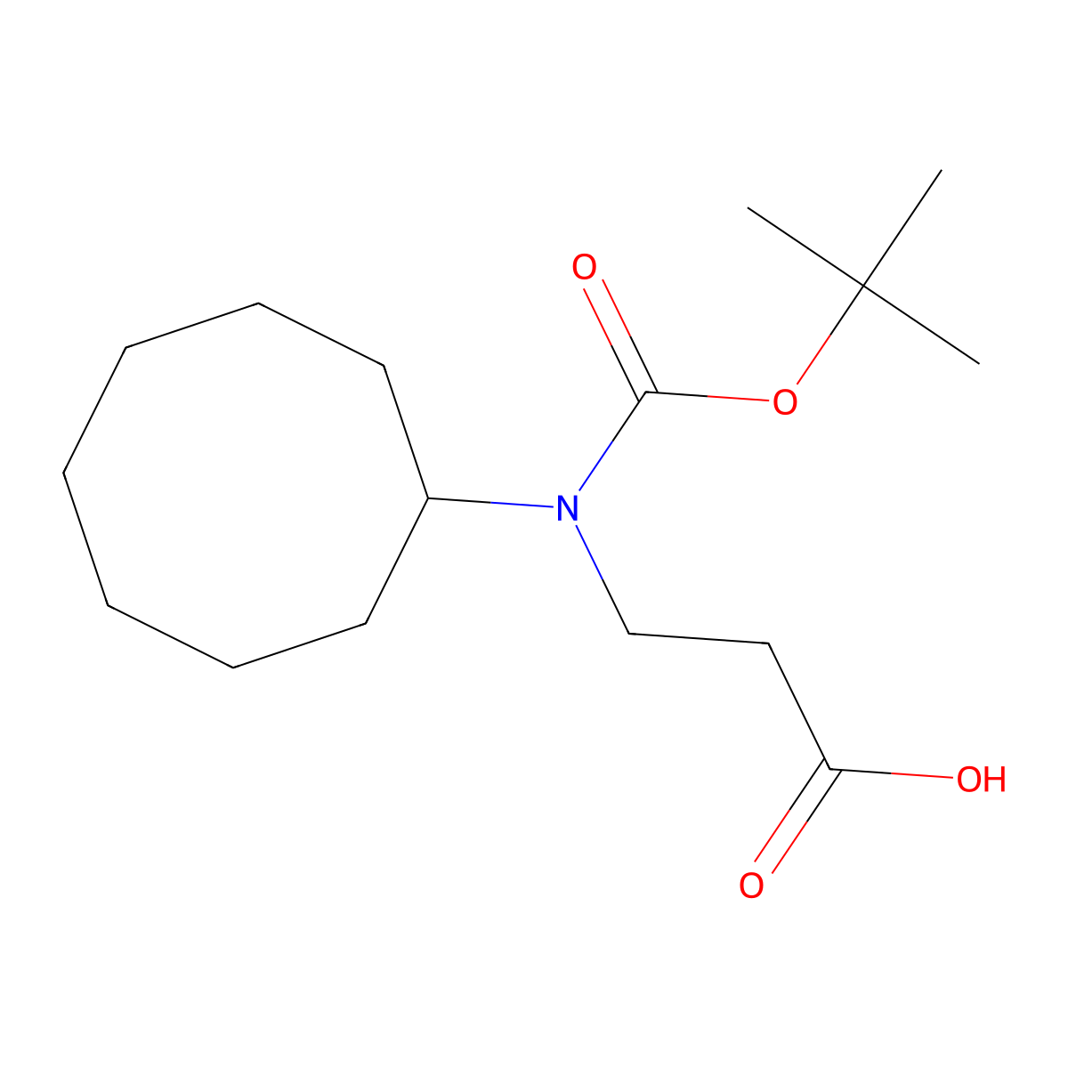 3-{[(t-Butoxy)carbonyl](cyclooctyl)amino}propanoicacid molecular structure, CAS 2108754-69-2
