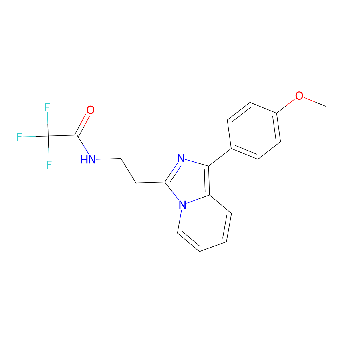 2,2,2-trifluoro-N-{2-[1-(4-methoxyphenyl)imidazo[1,5-a]pyridin-3-yl]ethyl}acetamide molecular structure, CAS 2108756-95-0