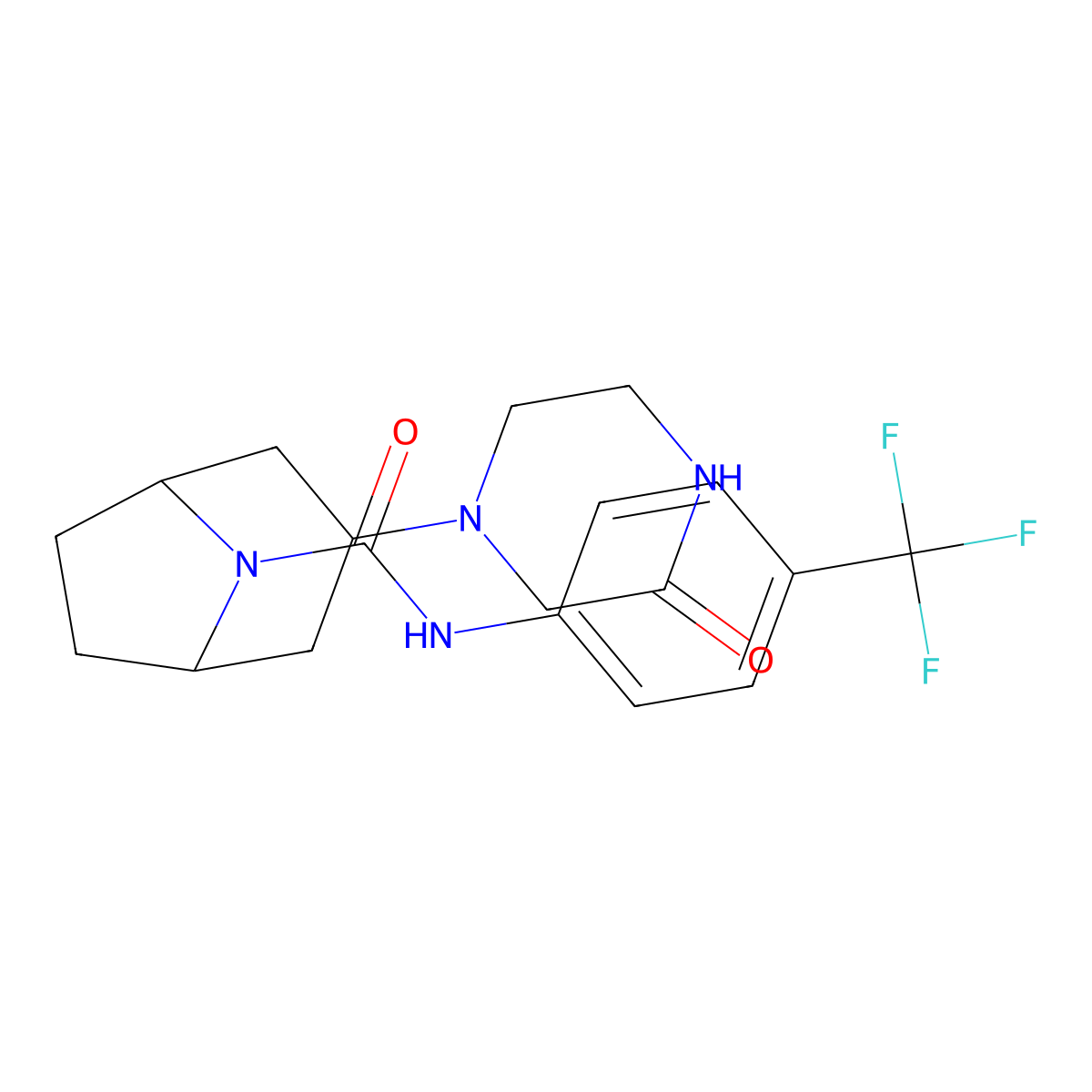 3-(3-oxopiperazin-1-yl)-N-[4-(trifluoromethyl)phenyl]-8-azabicyclo[3.2.1]octane-8-carboxamide molecular structure, CAS 2108757-40-8