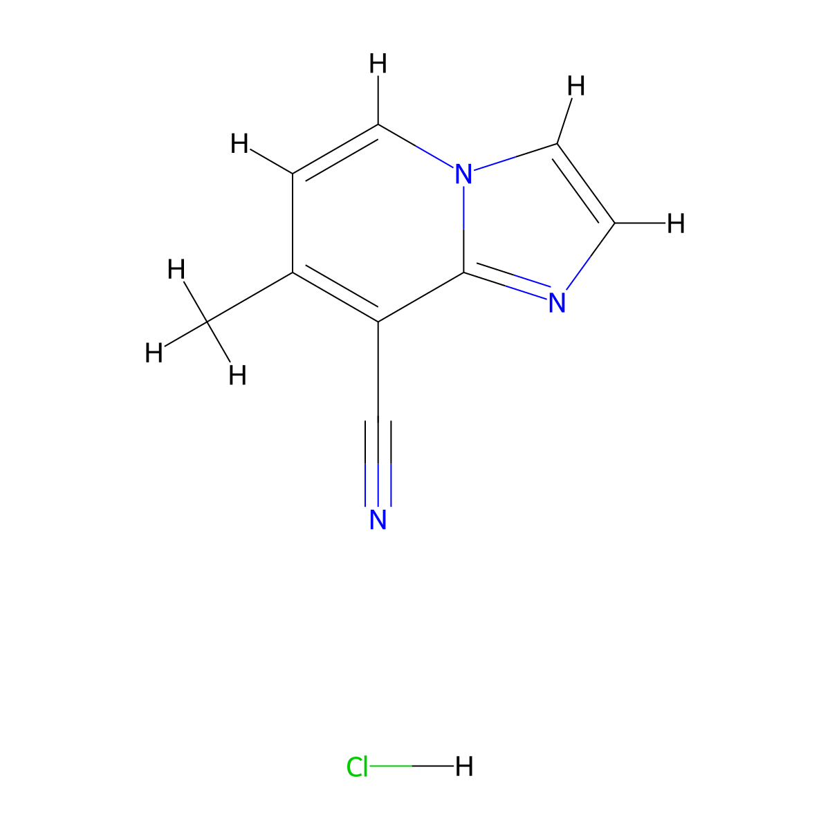 7-Methylimidazo[1,2-a]pyridine-8-carbonitrile hydrochloride molecular structure, CAS 2108781-00-4