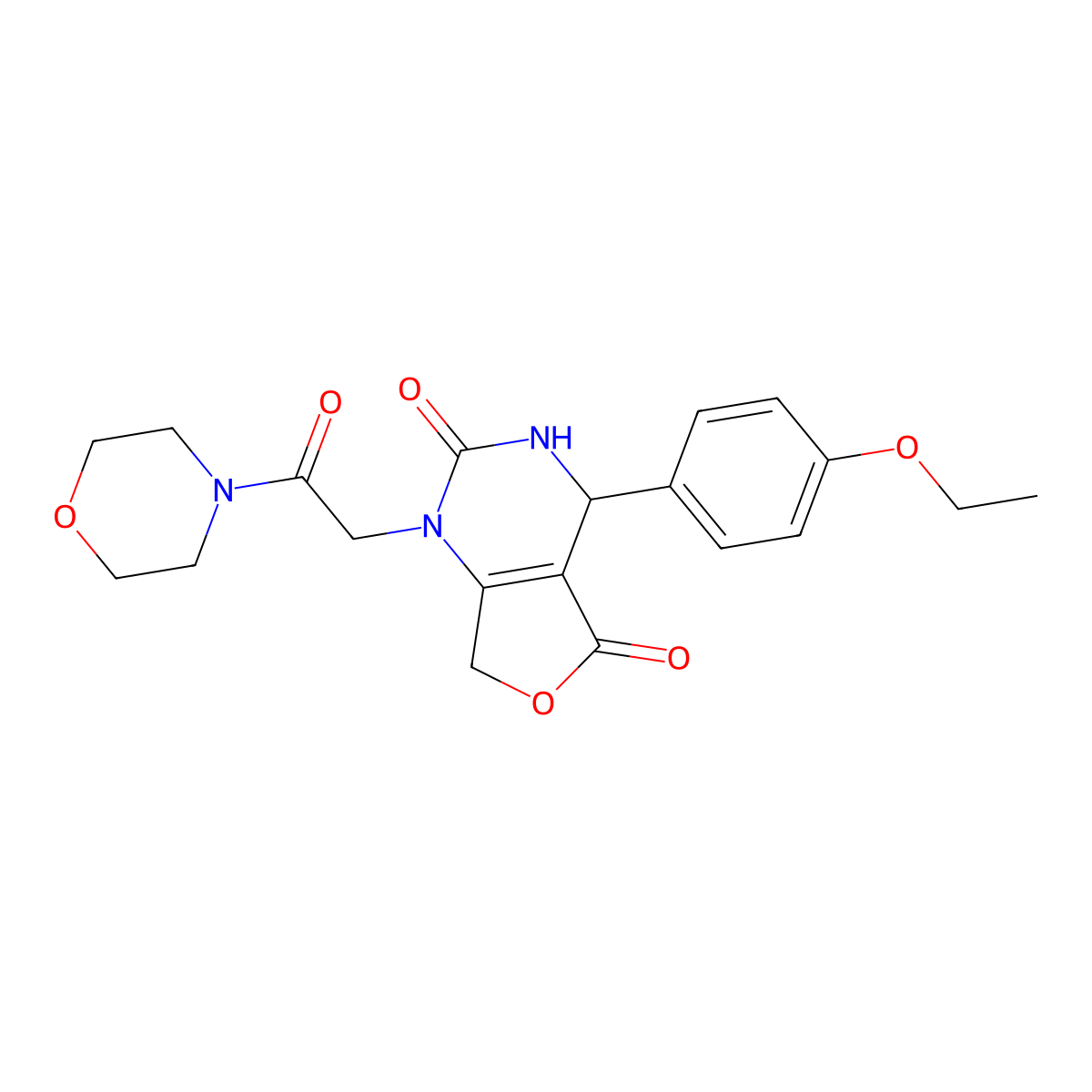 4-(4-ethoxyphenyl)-1-[2-(morpholin-4-yl)-2-oxoethyl]-1H,2H,3H,4H,5H,7H-furo[3,4-d]pyrimidine-2,5-dione molecular structure, CAS 2108799-84-2