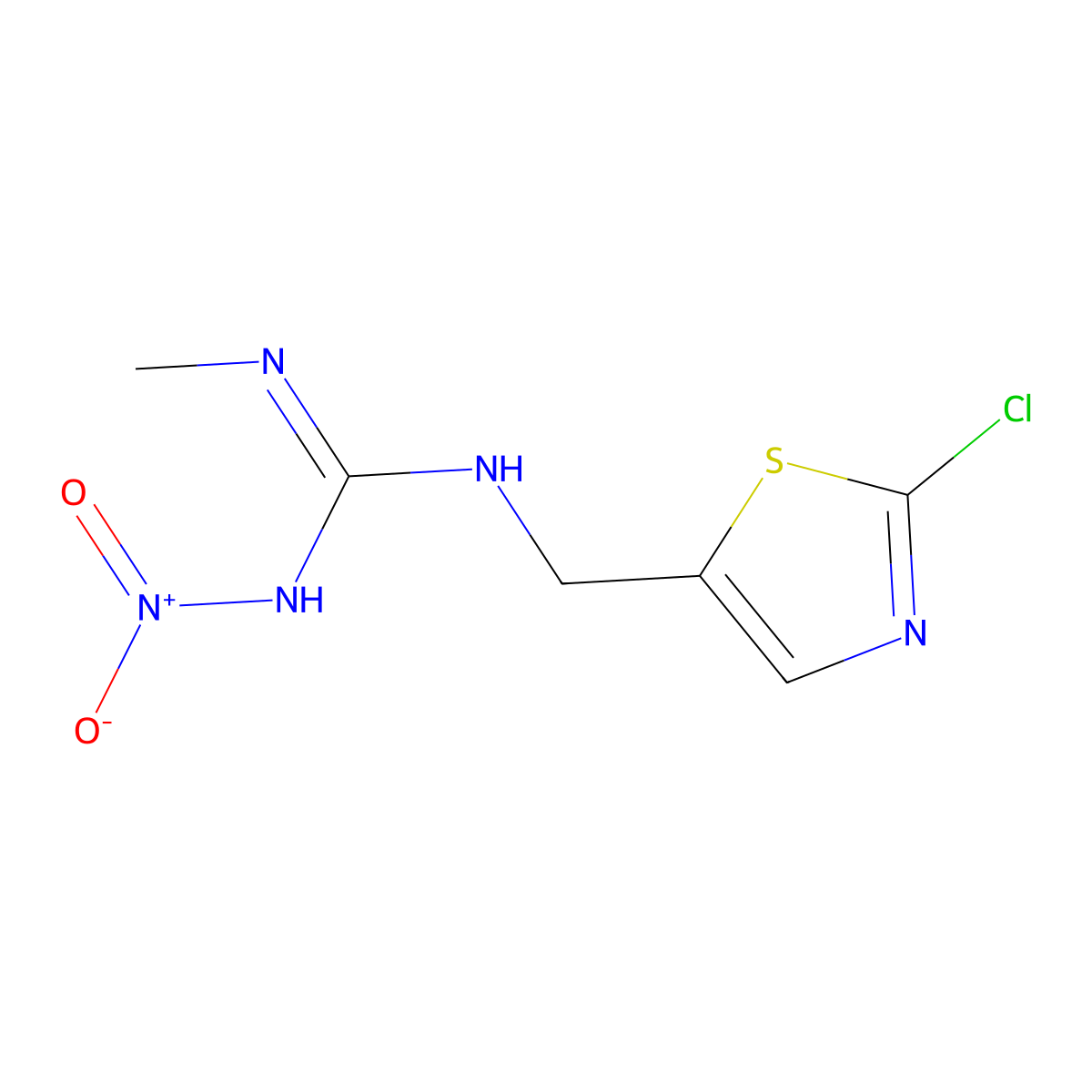 1-[(2-Chlorothiazol-5-yl)methyl]-2-methyl-3-nitro-guanidine molecular structure, CAS 210880-92-5
