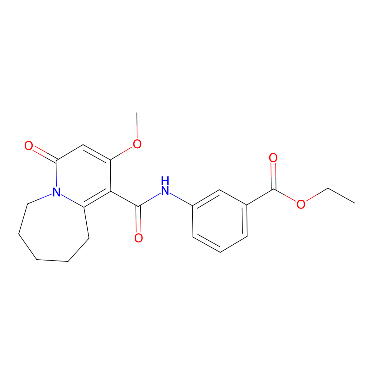 ethyl 3-[(2-methoxy-4-oxo-7,8,9,10-tetrahydro-6H-pyrido[1,2-a]azepine-1-carbonyl)amino]benzoate molecular structure, CAS 2108806-00-2