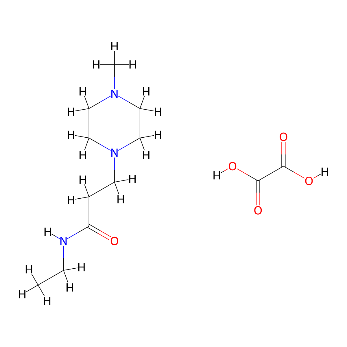 N-ethyl-3-(4-methyl-1-piperazinyl)propanamide oxalate molecular structure, CAS 2108810-77-9