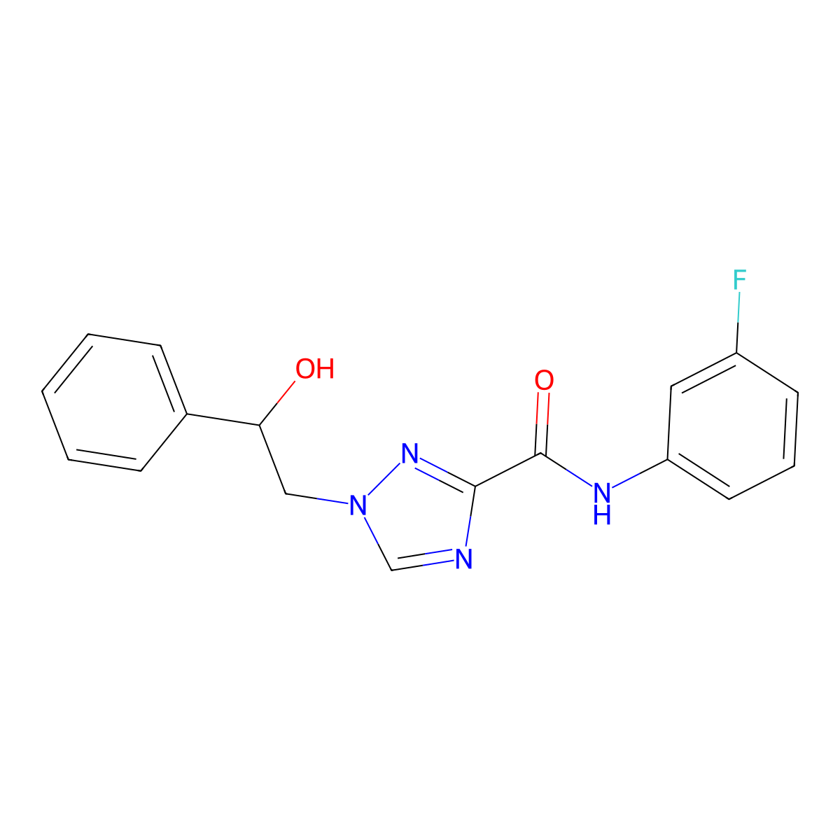 N-(3-fluorophenyl)-1-(2-hydroxy-2-phenylethyl)-1H-1,2,4-triazole-3-carboxamide molecular structure, CAS 2108811-84-1