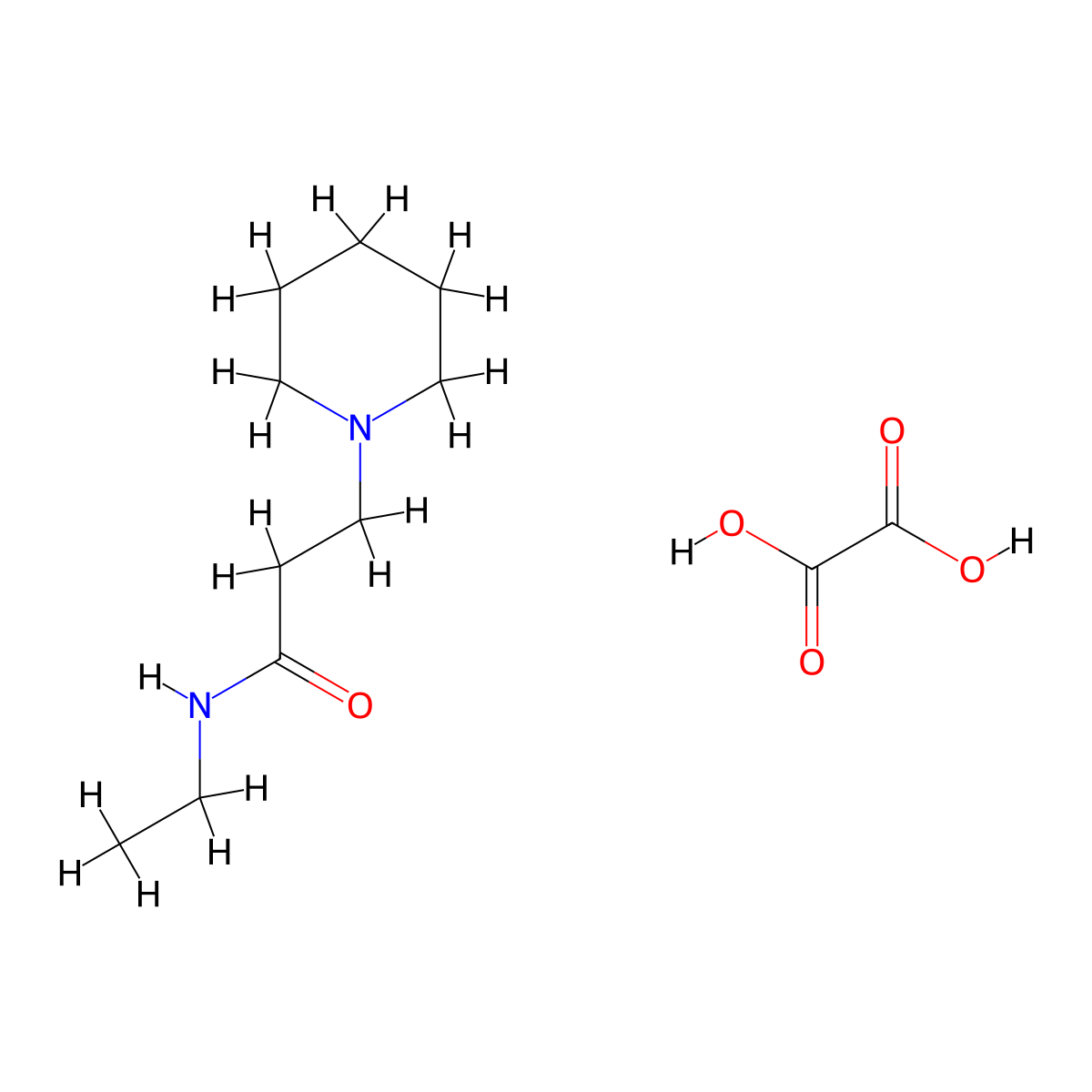 N-Ethyl-3-(1-piperidinyl)propanamide oxalate molecular structure, CAS 2108815-70-7