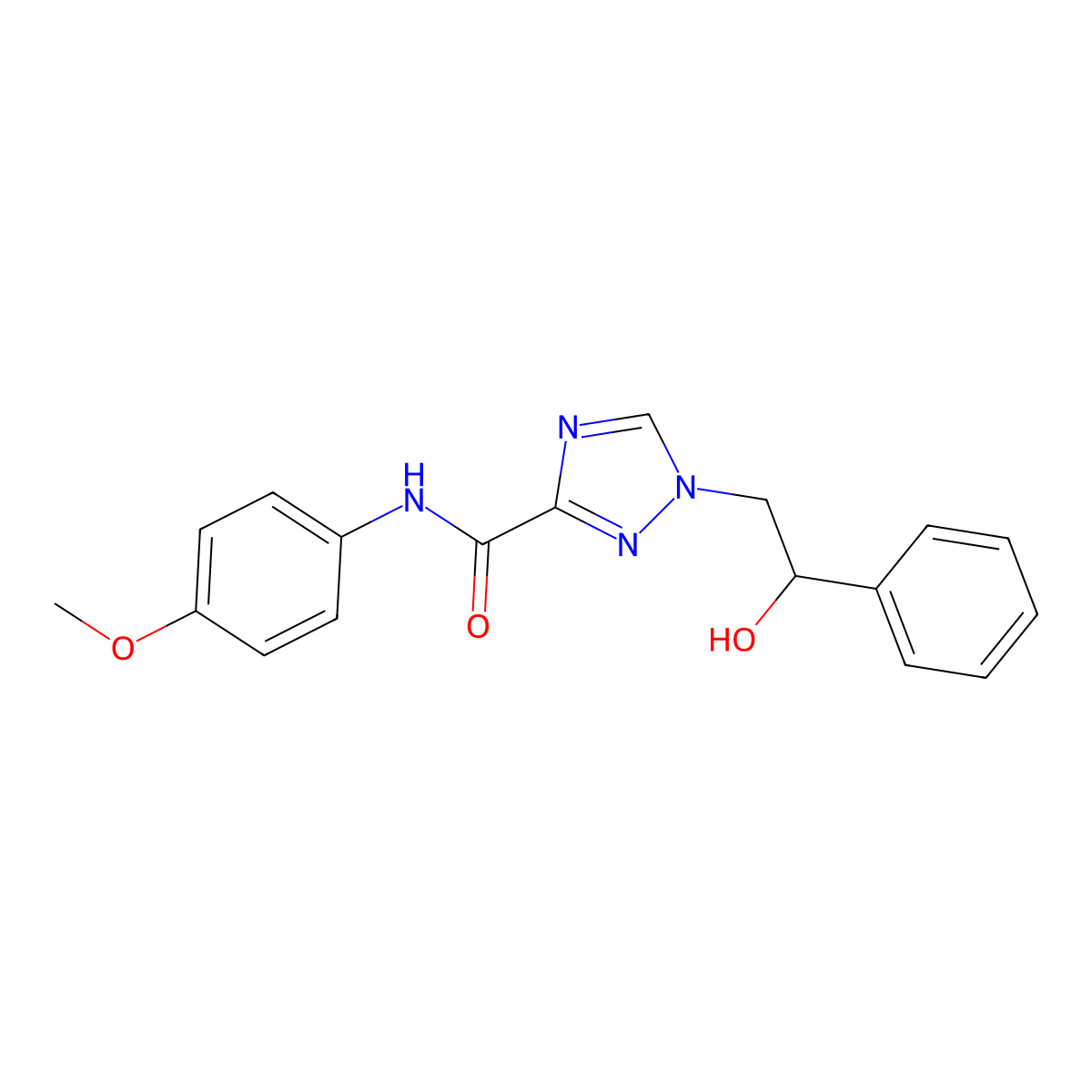 1-(2-hydroxy-2-phenylethyl)-N-(4-methoxyphenyl)-1H-1,2,4-triazole-3-carboxamide molecular structure, CAS 2108816-96-0