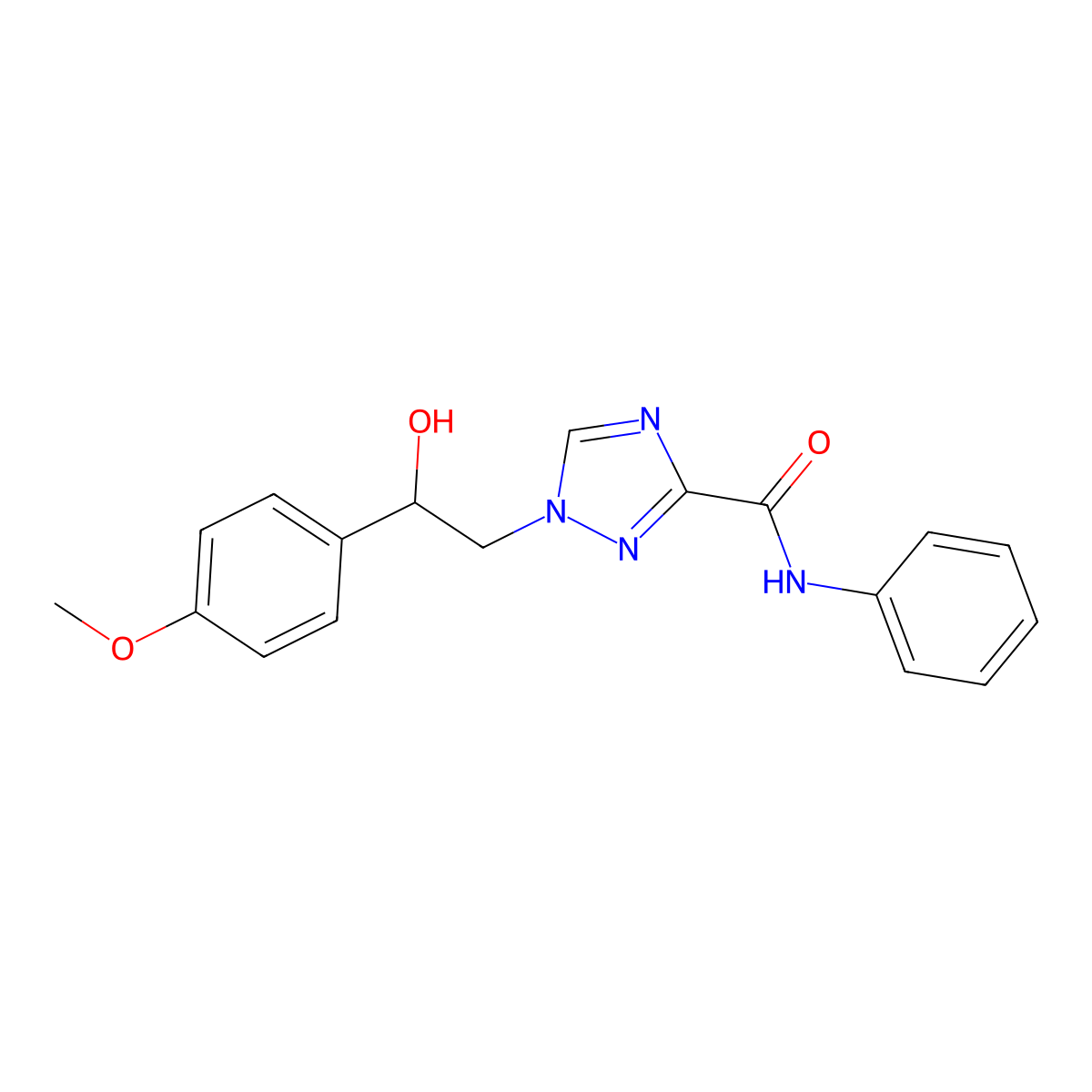 1-[2-hydroxy-2-(4-methoxyphenyl)ethyl]-N-phenyl-1H-1,2,4-triazole-3-carboxamide molecular structure, CAS 2108823-09-0