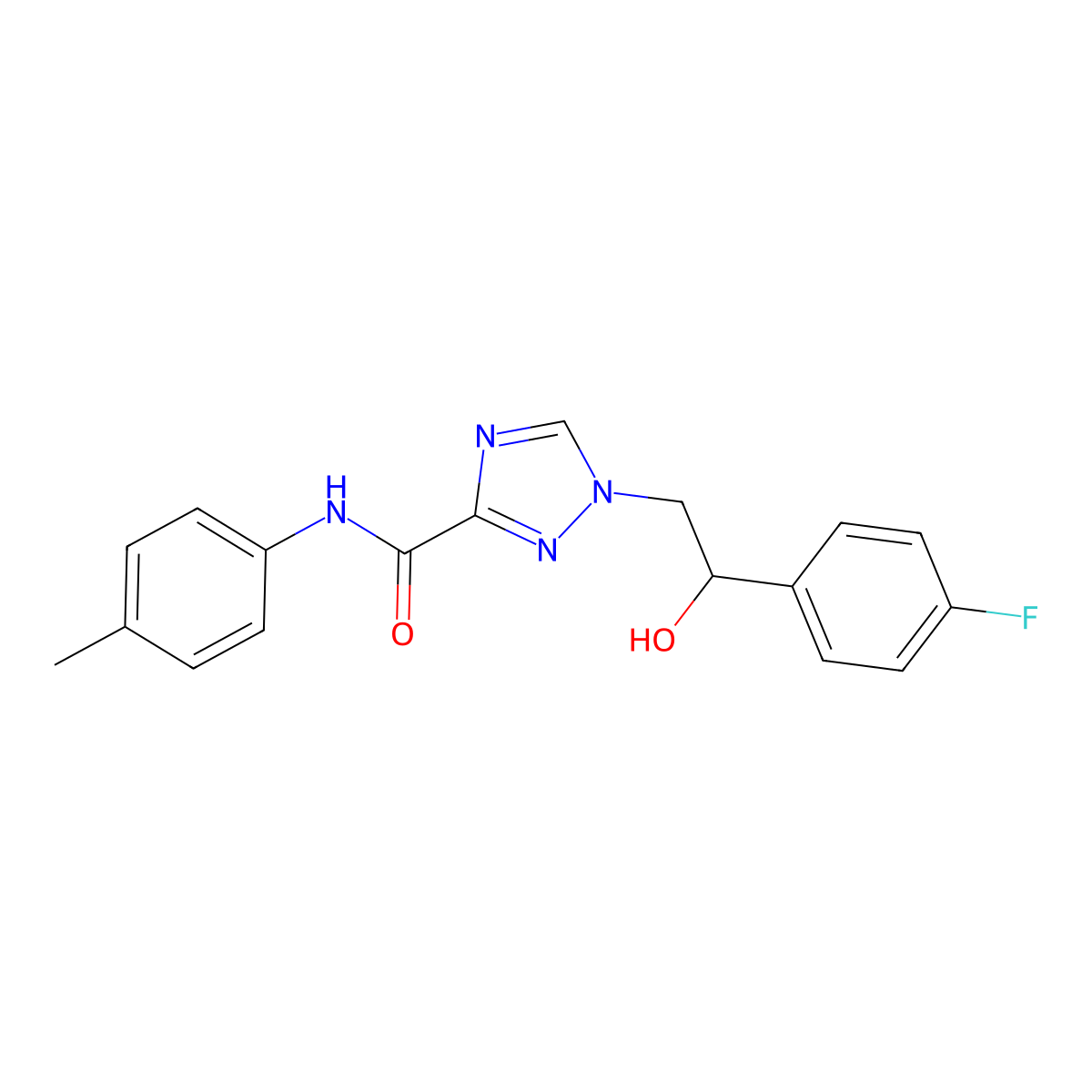 1-[2-(4-fluorophenyl)-2-hydroxyethyl]-N-(4-methylphenyl)-1H-1,2,4-triazole-3-carboxamide molecular structure, CAS 2108823-31-8