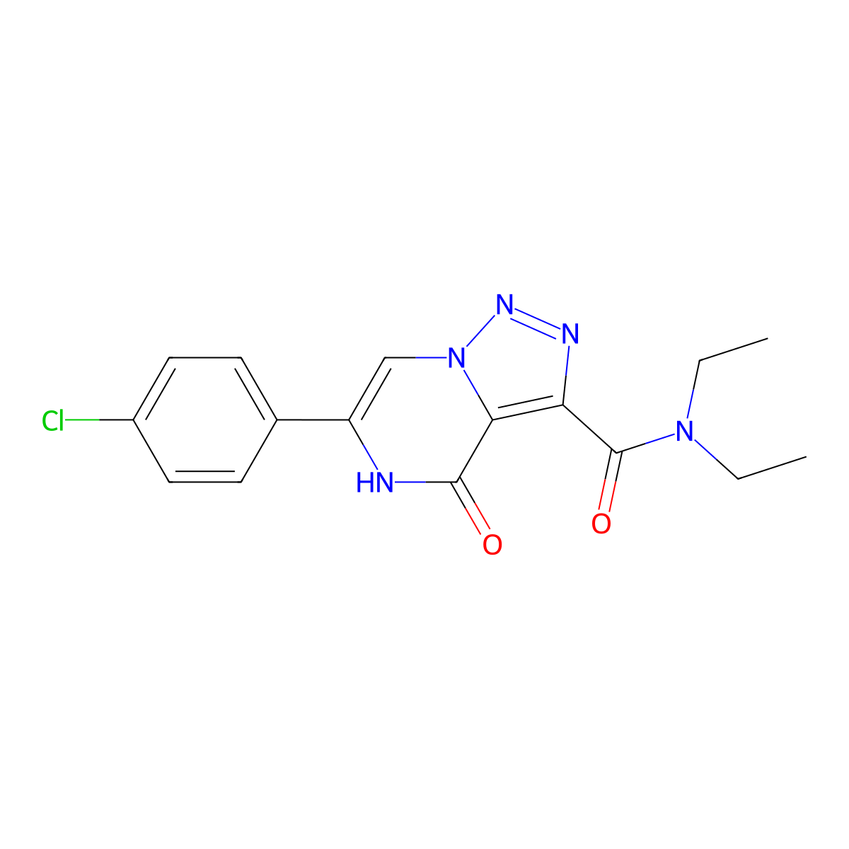 6-(4-chlorophenyl)-N,N-diethyl-4-oxo-4,5-dihydro[1,2,3]triazolo[1,5-a]pyrazine-3-carboxamide molecular structure, CAS 2108823-41-0