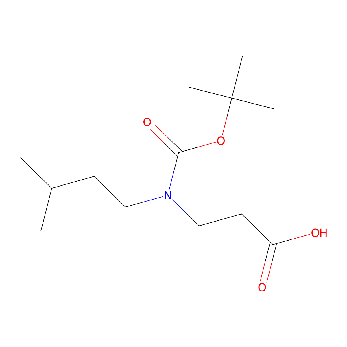 3-{[(Tert-butoxy)carbonyl](3-methylbutyl)amino}propanoic acid molecular structure, CAS 2108823-93-2