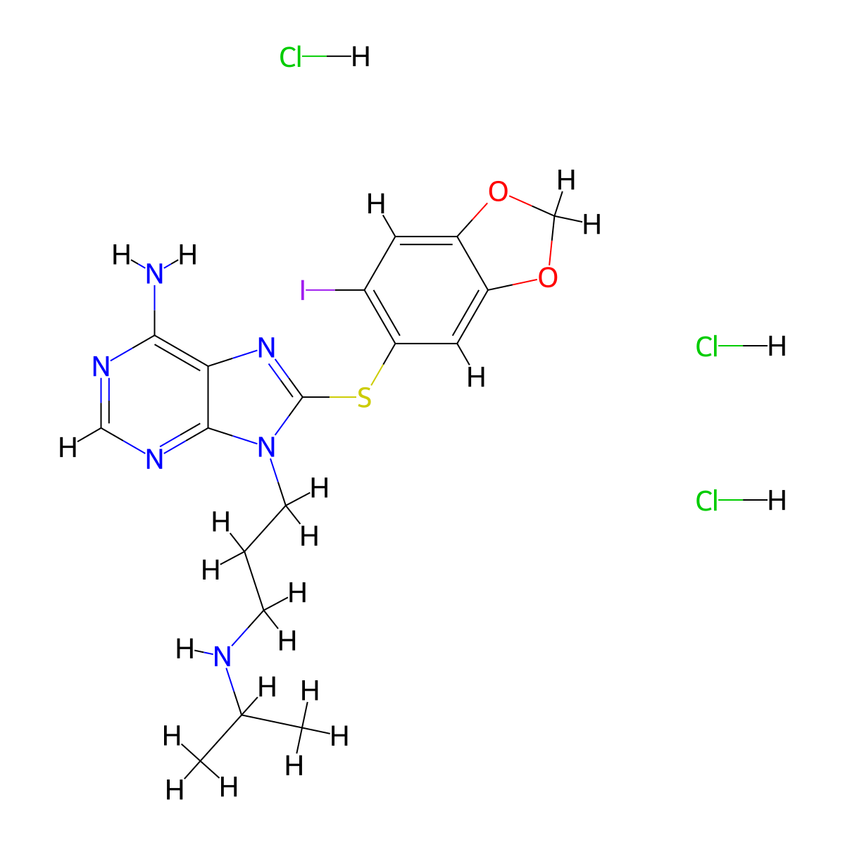 PU-H71 trihydrochloride molecular structure, CAS 2108826-10-2