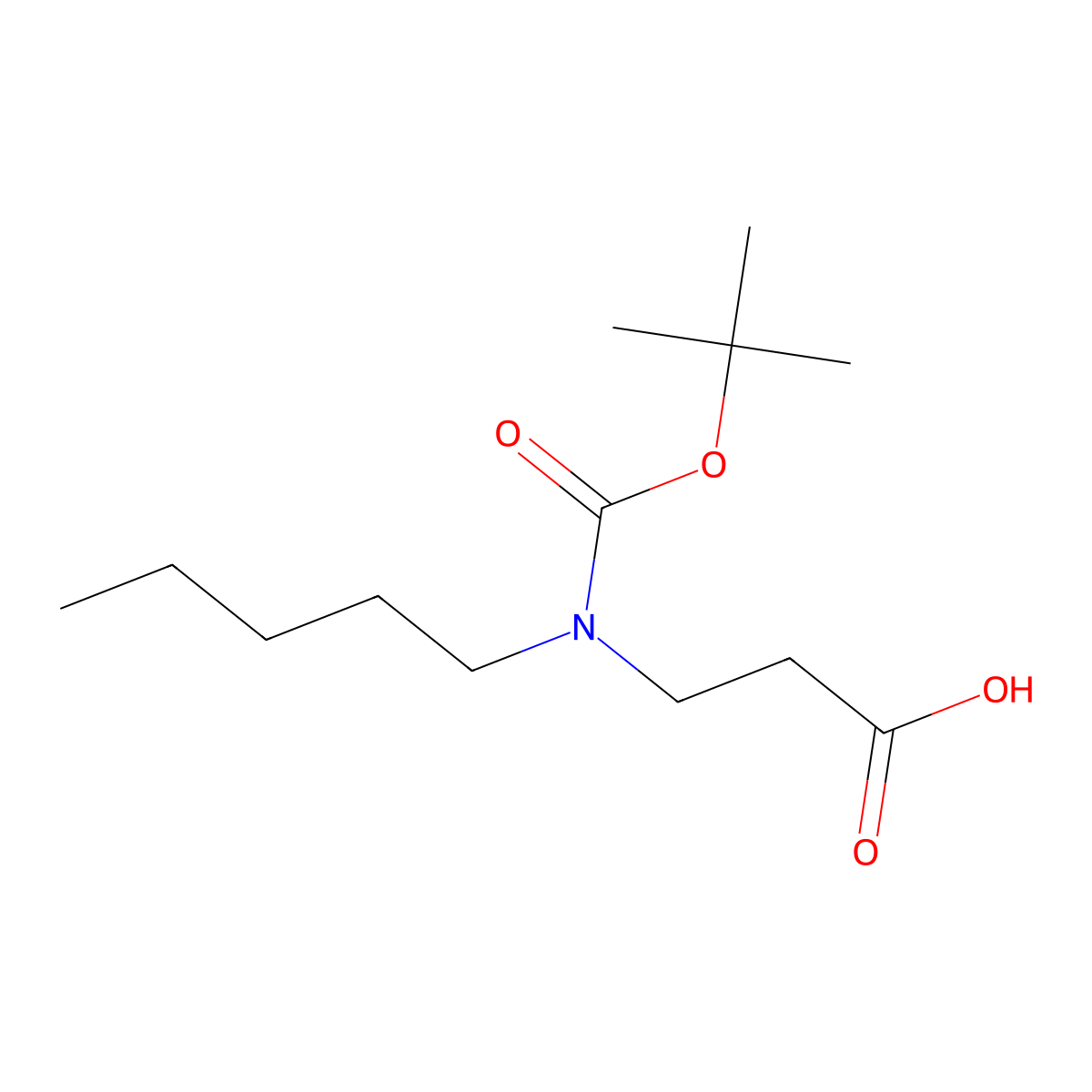3-{[(Tert-butoxy)carbonyl](pentyl)amino}propanoic acid molecular structure, CAS 2108826-41-9