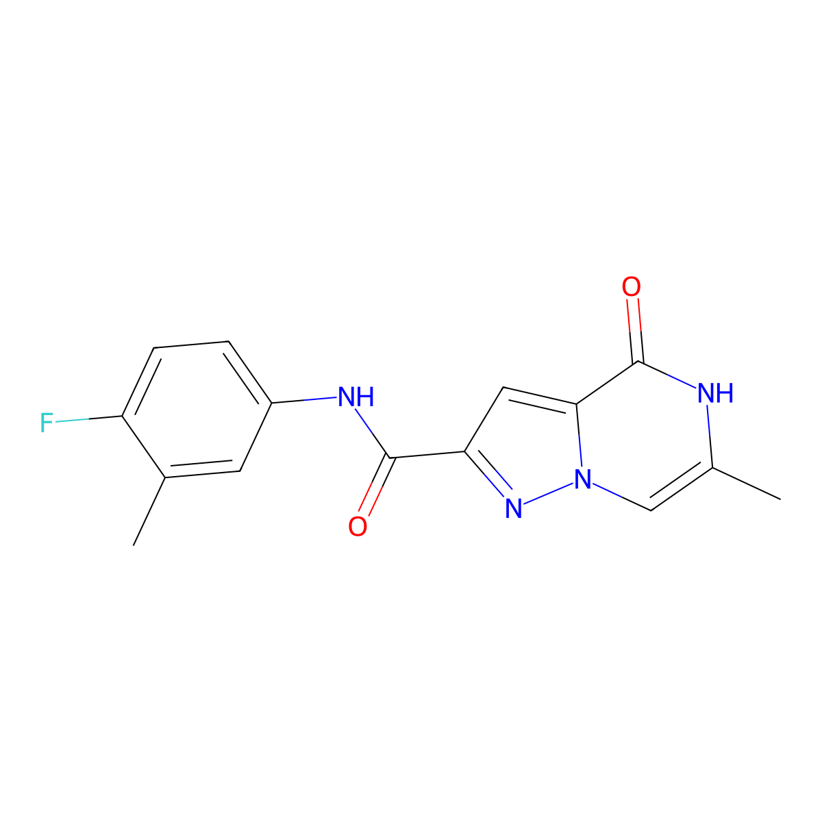N-(4-fluoro-3-methylphenyl)-6-methyl-4-oxo-4,5-dihydropyrazolo[1,5-a]pyrazine-2-carboxamide molecular structure, CAS 2108827-32-1