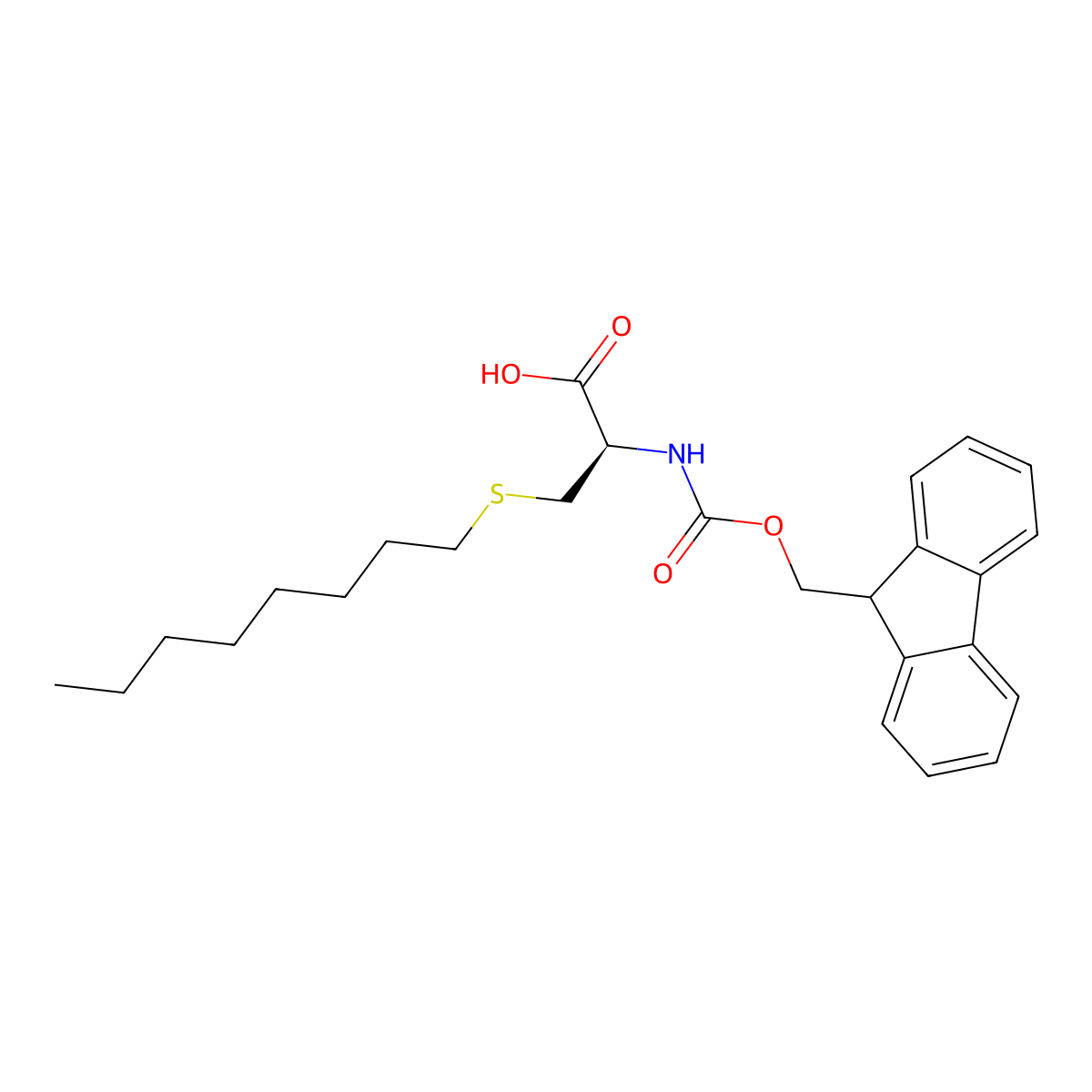 Fmoc-Cys(Octyl)-OH molecular structure, CAS 210883-65-1