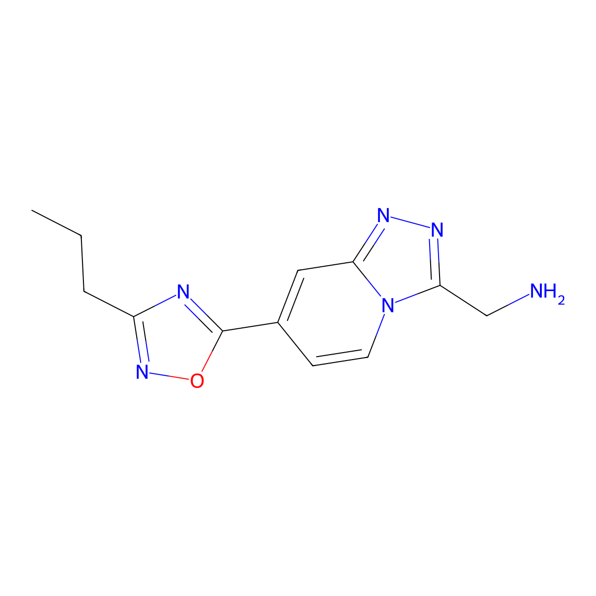 {[7-(3-Propyl-1,2,4-oxadiazol-5-yl)[1,2,4]triazolo[4,3-a]pyridin-3-yl]methyl}amine molecular structure, CAS 2108830-23-3