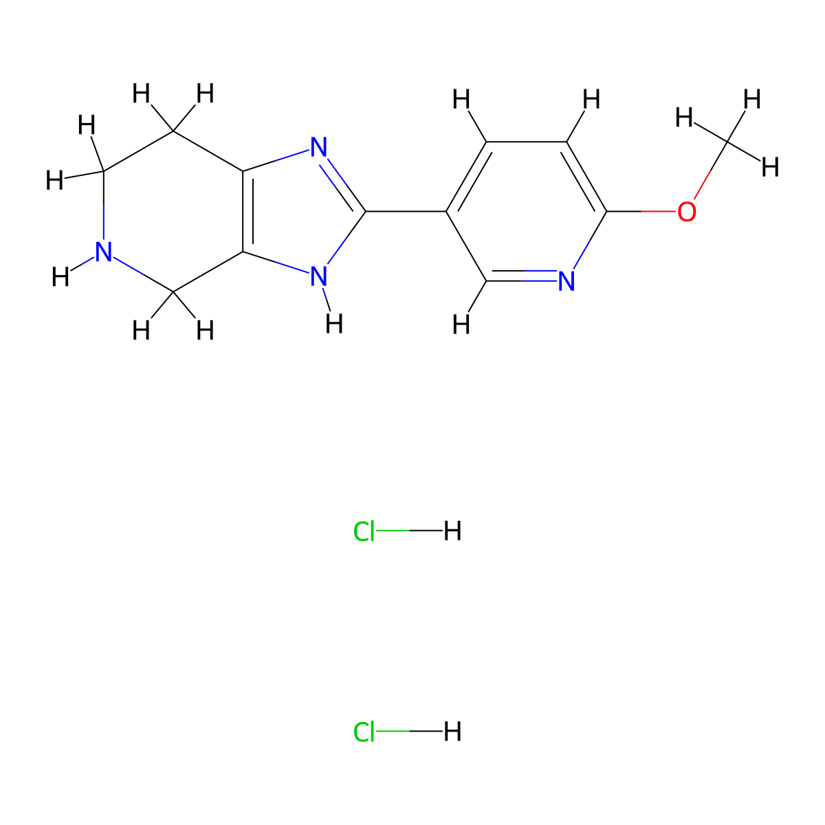 2-(6-Methoxypyridin-3-yl)-4,5,6,7-tetrahydro-1H-imidazo[4,5-c]pyridine dihydrochloride molecular structure, CAS 2108830-69-7