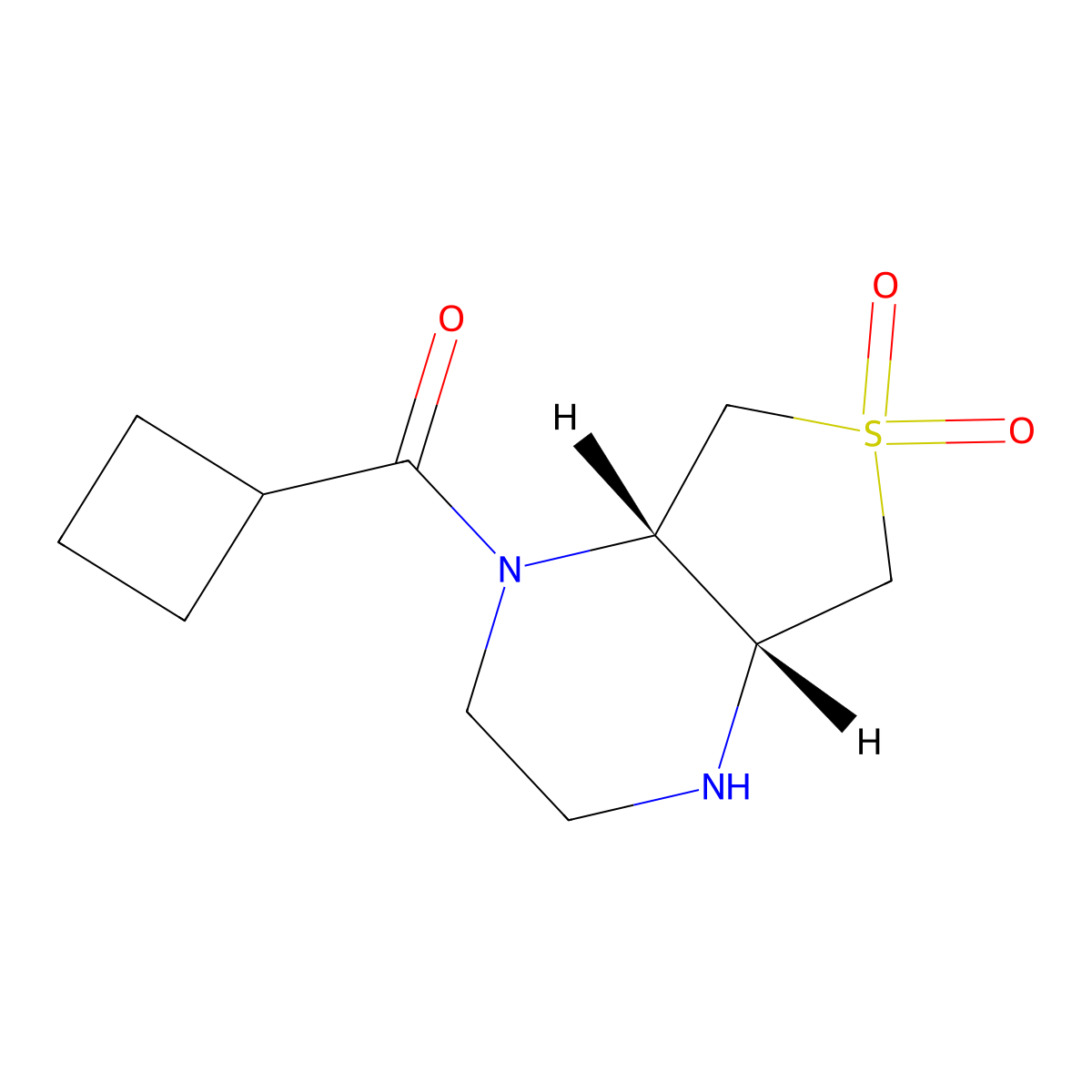 rac-(4aR,7aS)-1-cyclobutanecarbonyl-octahydro-6lambda6-thieno[3,4-b]pyrazine-6,6-dione molecular structure, CAS 2108830-80-2