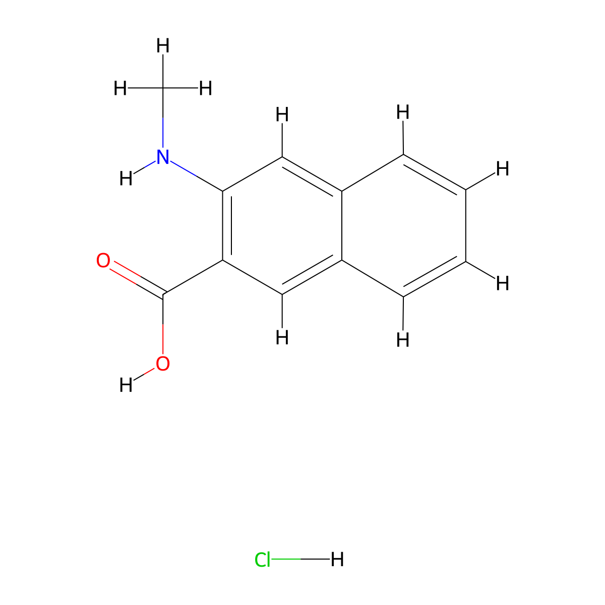 3-(Methylamino)naphthalene-2-carboxylic acid hydrochloride molecular structure, CAS 2108830-93-7