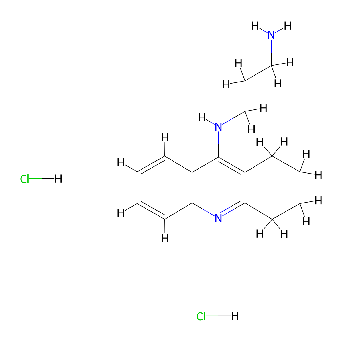 N-(1,2,3,4-tetrahydroacridin-9-yl)propane-1,3-diamine dihydrochloride molecular structure, CAS 2108831-89-4