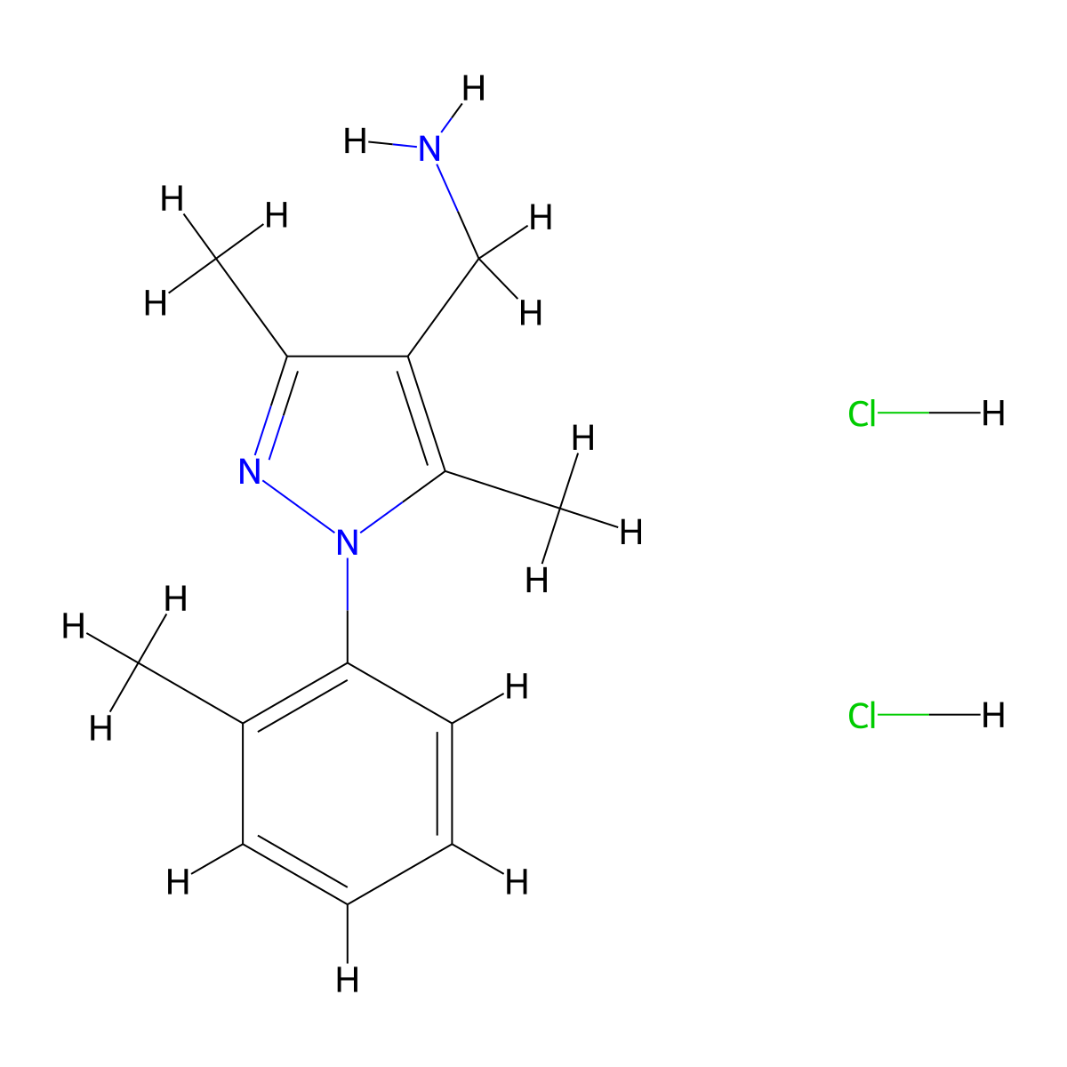 1-[3,5-Dimethyl-1-(2-methylphenyl)-1h-pyrazol-4-yl]methanamine dihydrochloride molecular structure, CAS 2108832-00-2
