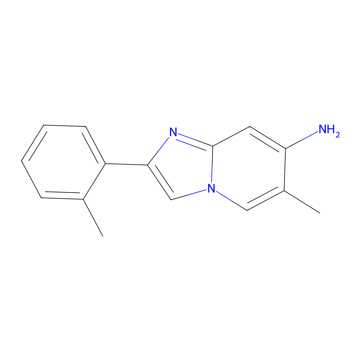 6-Methyl-2-(2-methylphenyl)imidazo[1,2-A]pyridin-7-amine molecular structure, CAS 2108834-24-6