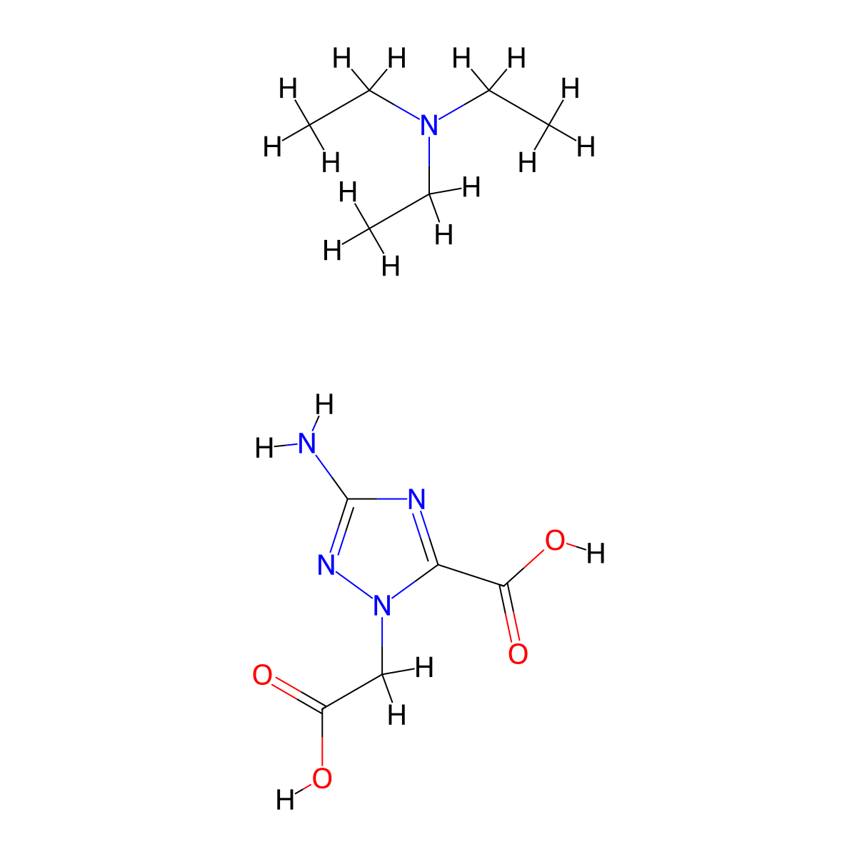 3-Amino-1-(carboxymethyl)-1h-1,2,4-triazole-5-carboxylic acid triethylamine salt molecular structure, CAS 2108834-90-6