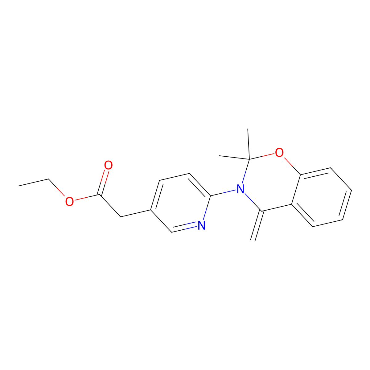 ethyl 2-(6-(2,2-dimethyl-4-methylene-2H-benzo[e][1,3]oxazin-3(4H)-yl)pyridin-3-yl)acetate molecular structure, CAS 2108836-29-7