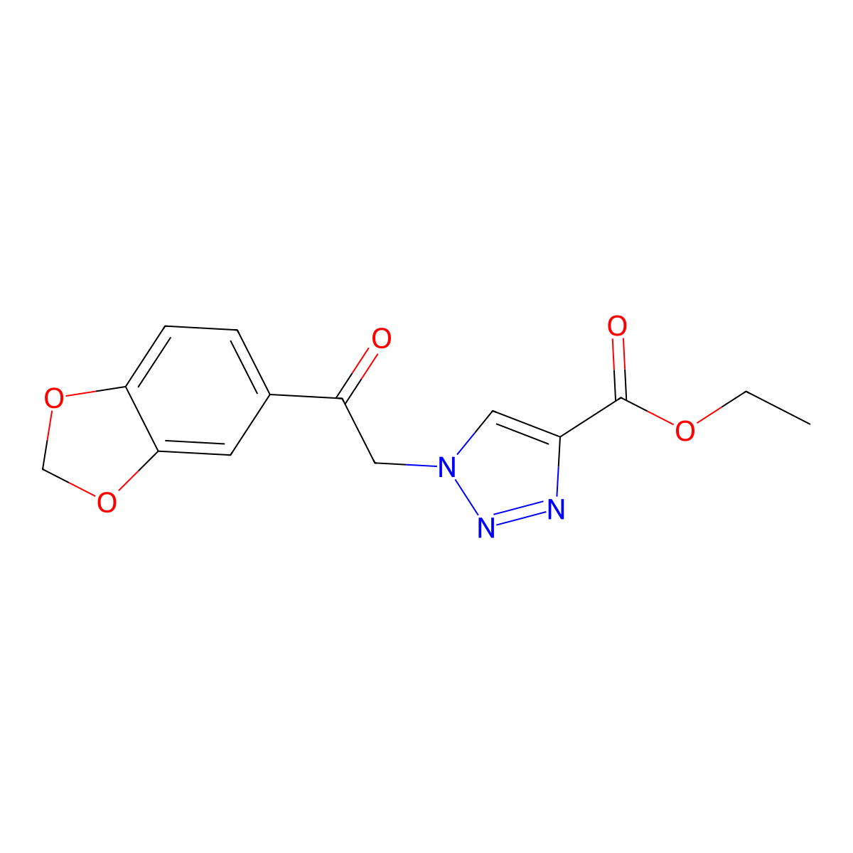 ethyl 1-[2-(1,3-benzodioxol-5-yl)-2-oxoethyl]-1H-1,2,3-triazole-4-carboxylate molecular structure, CAS 2108836-47-9