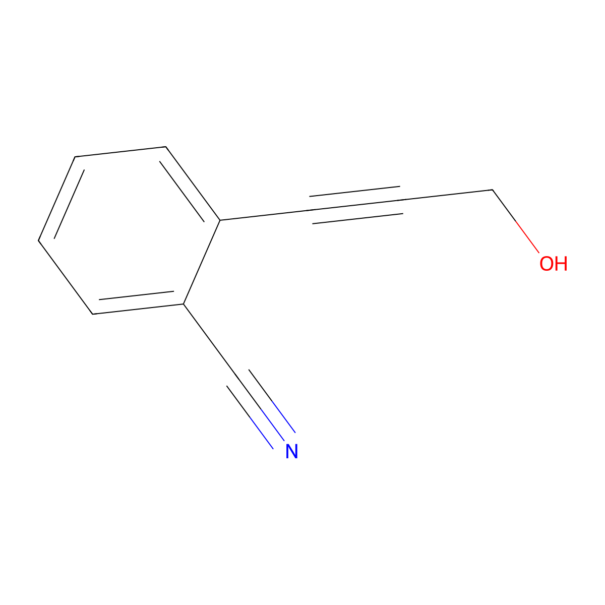 2-(3-Hydroxyprop-1-ynyl)benzonitrile molecular structure, CAS 210884-99-4