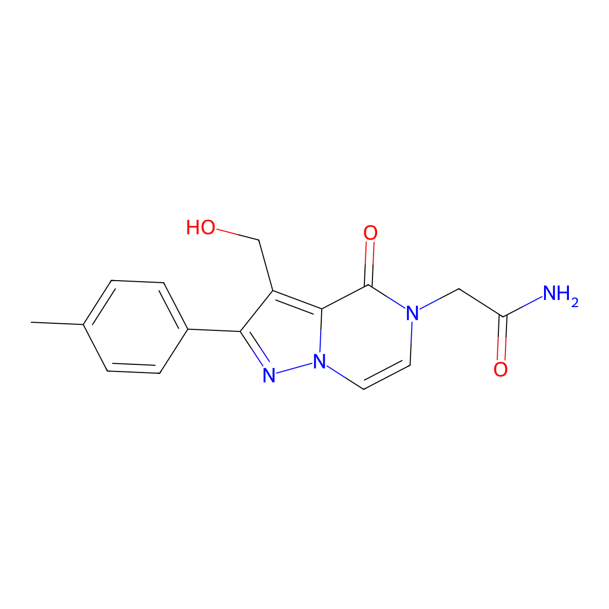 2-[3-(hydroxymethyl)-2-(4-methylphenyl)-4-oxopyrazolo[1,5-a]pyrazin-5(4H)-yl]acetamide molecular structure, CAS 2108847-97-6