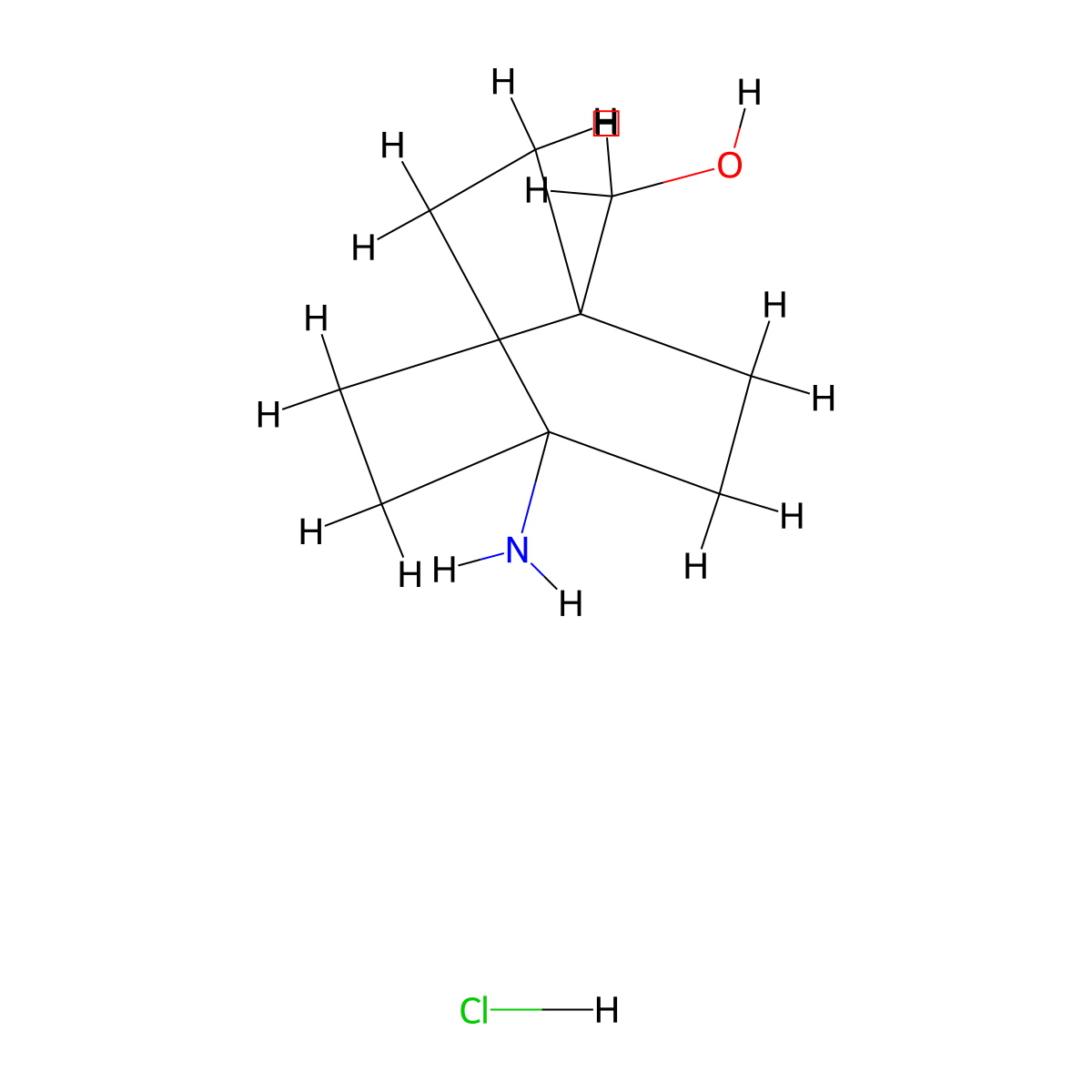 (4-Aminobicyclo[2.2.2]octan-1-yl)methanol hydrochloride molecular structure, CAS 2108850-14-0