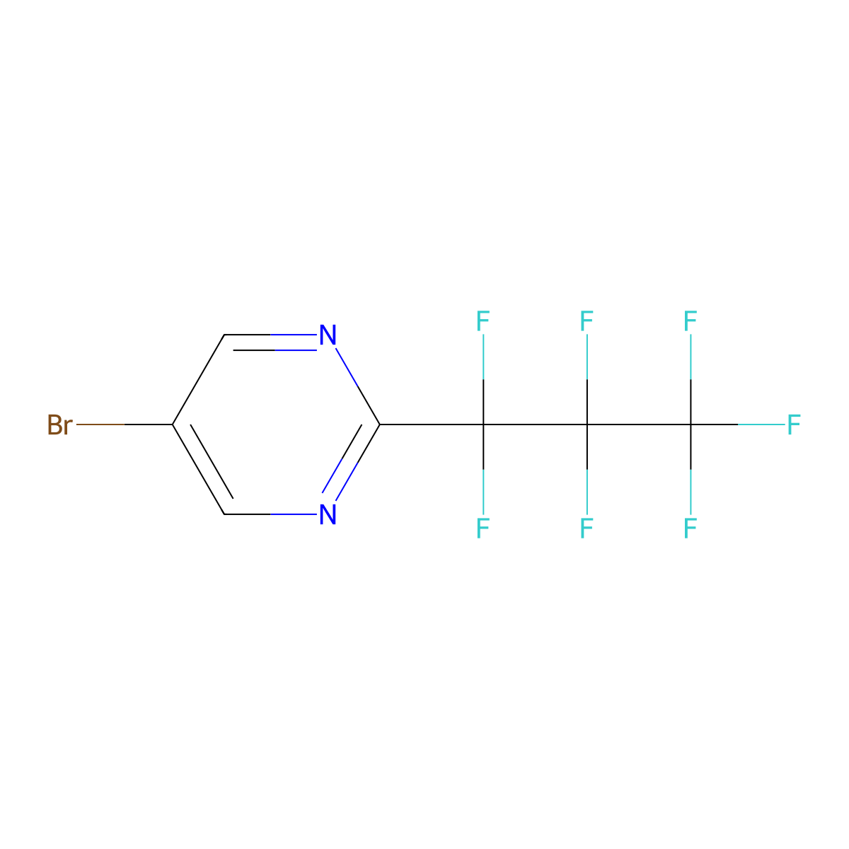 5-Bromo-2-(perfluoropropyl)pyrimidine molecular structure, CAS 2108850-48-0