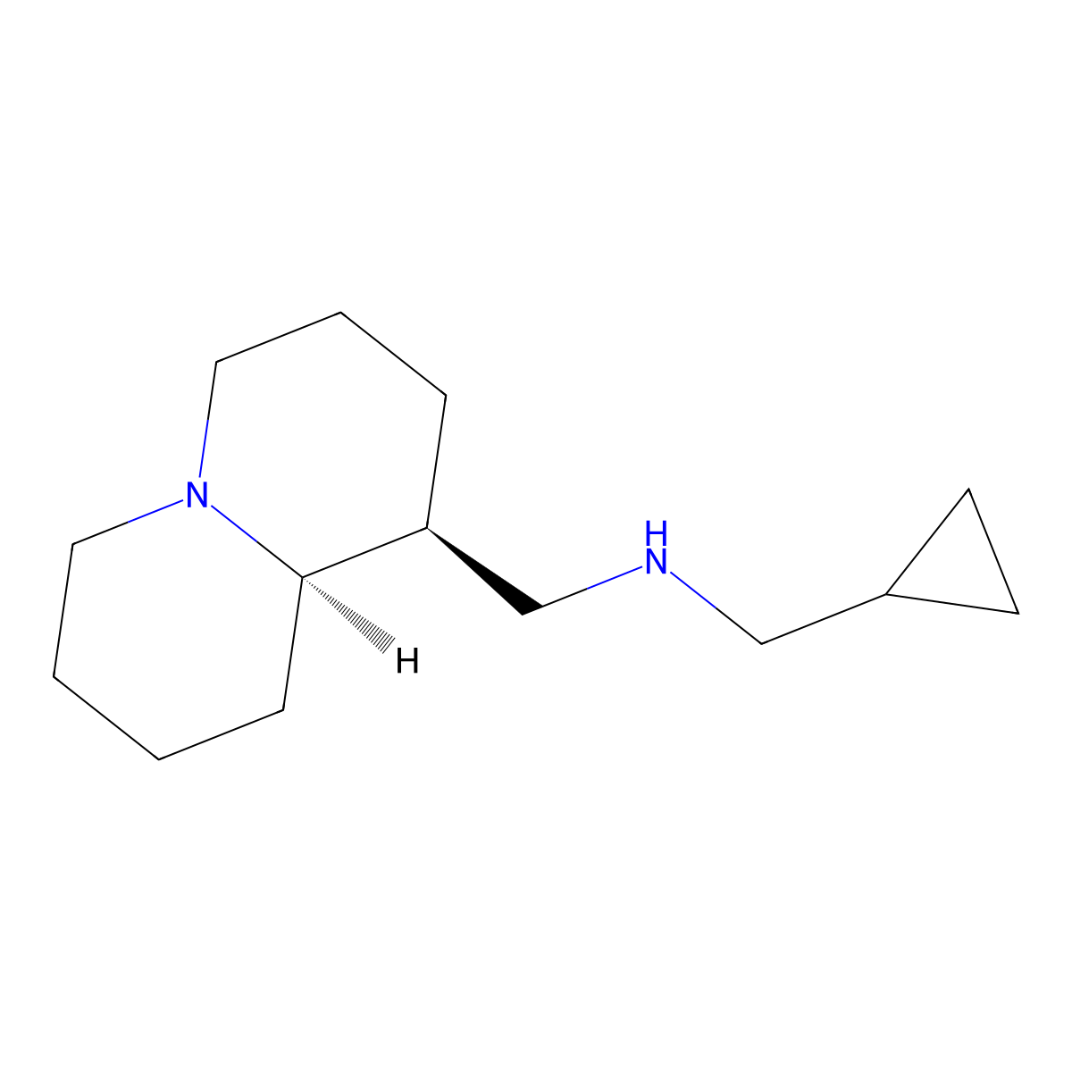1-cyclopropyl-N-[(1S,9aR)-octahydro-2H-quinolizin-1-ylmethyl]methanamine molecular structure, CAS 2108852-24-8