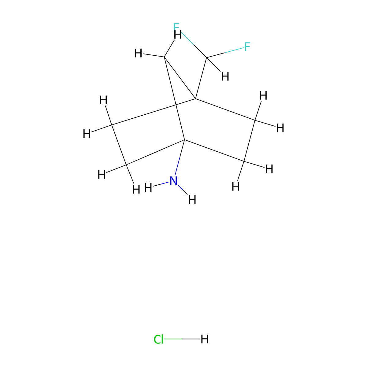 4-(Difluoromethyl)bicyclo[2.2.1]heptan-1-amine hydrochloride molecular structure, CAS 2108852-82-8