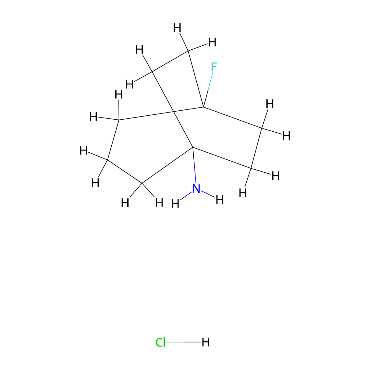 5-Fluorobicyclo[3.2.2]nonan-1-amine hydrochloride molecular structure, CAS 2108852-89-5