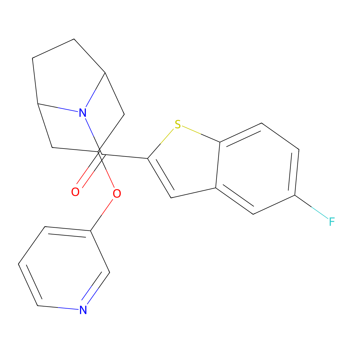 (5-fluorobenzo[b]thiophen-2-yl)((1R,5S)-3-(pyridin-3-yloxy)-8-azabicyclo[3.2.1]octan-8-yl)methanone molecular structure, CAS 2108860-83-7