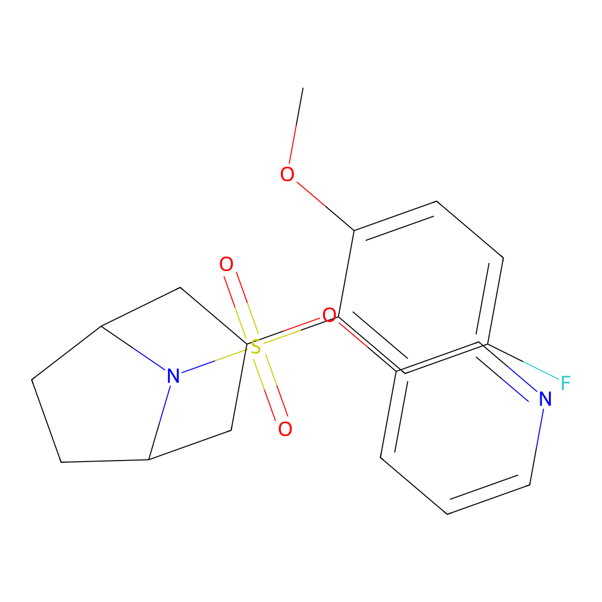 (1R,5S)-8-((5-fluoro-2-methoxyphenyl)sulfonyl)-3-(pyridin-3-yloxy)-8-azabicyclo[3.2.1]octane molecular structure, CAS 2108861-18-1