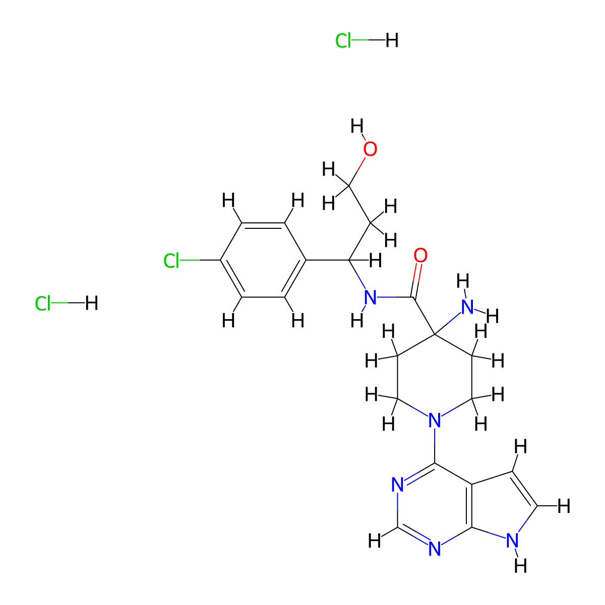 AZD5363dihydrochloride molecular structure, CAS 2108875-84-7
